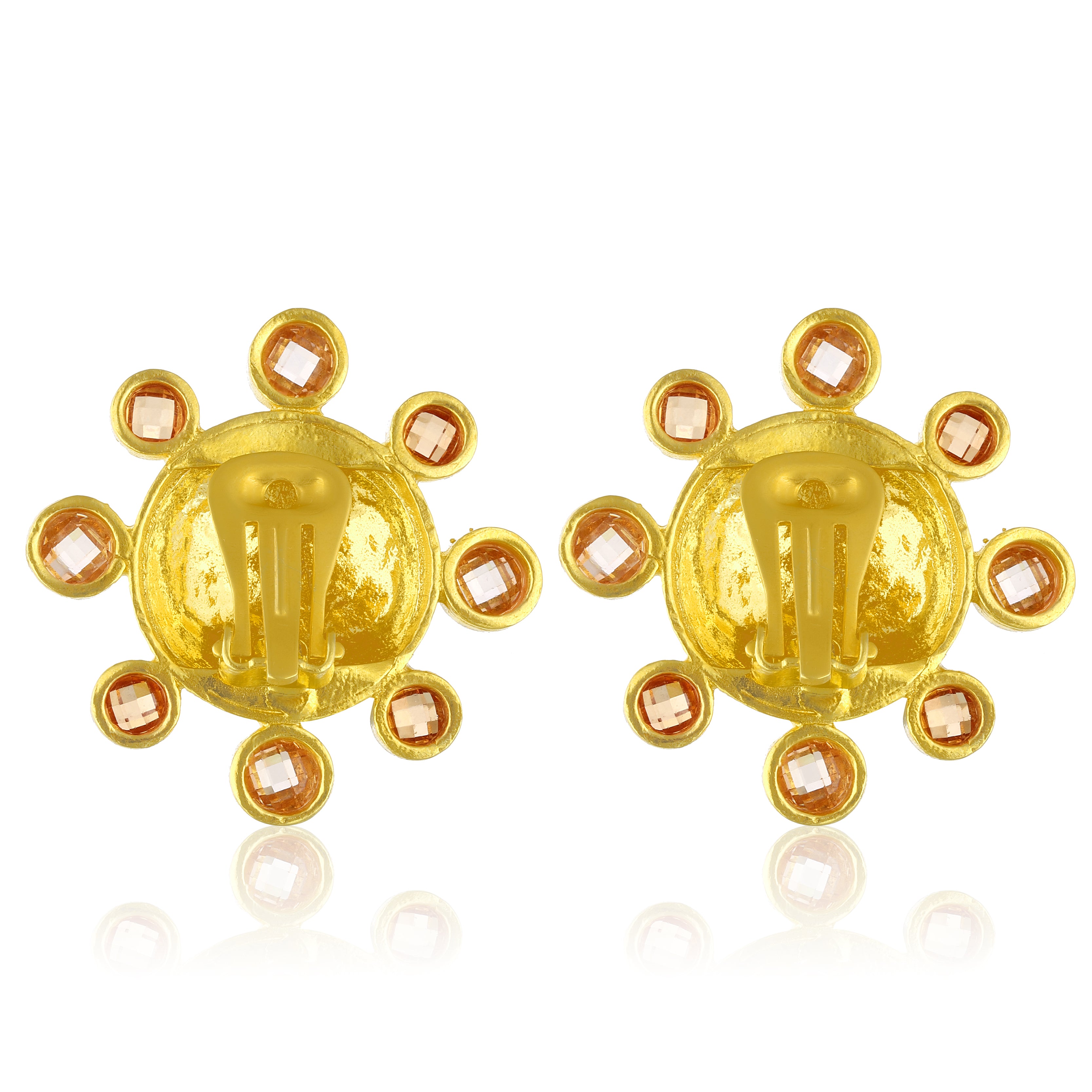 swarovksi stone gold plated statement earrings