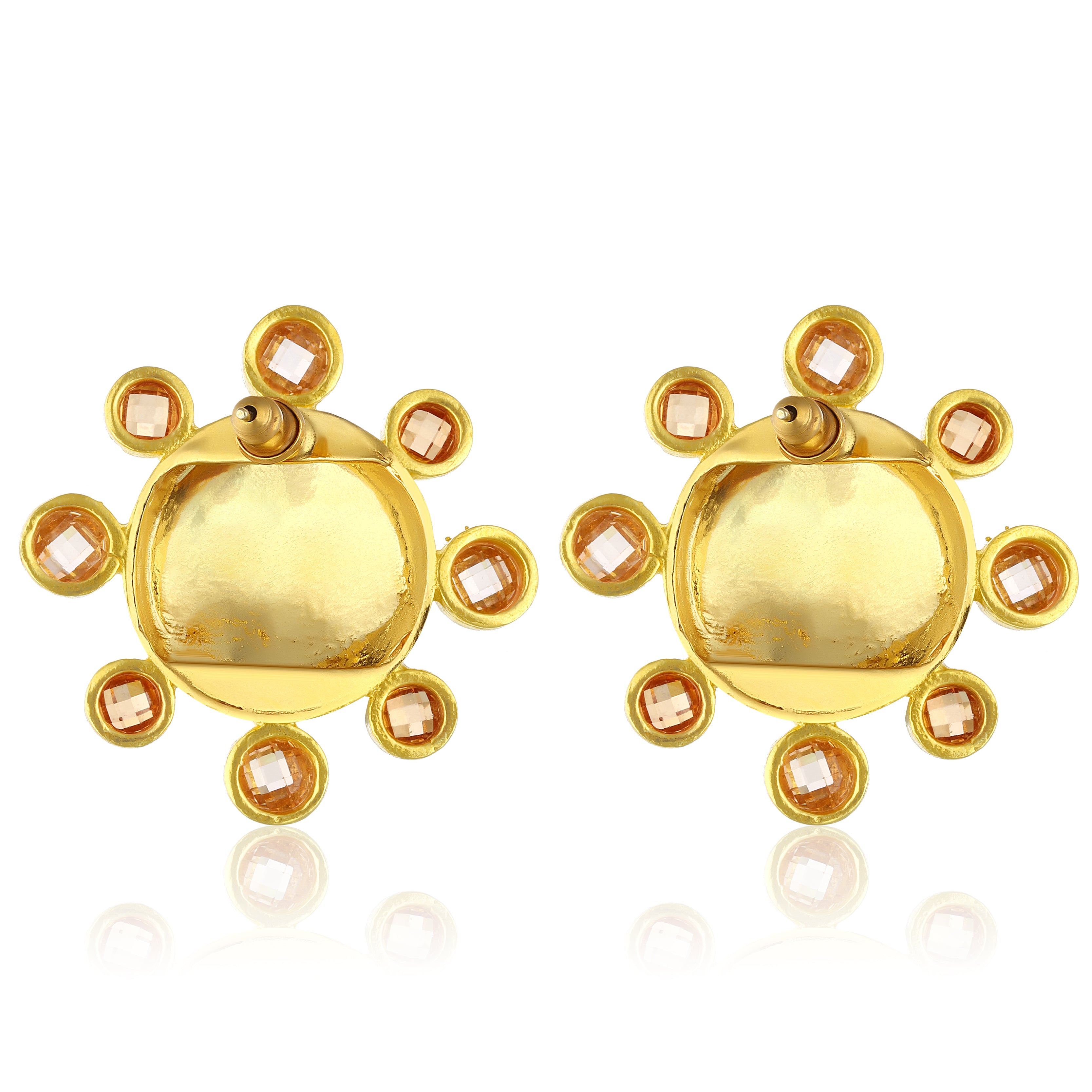 swarovksi stone gold plated statement earrings