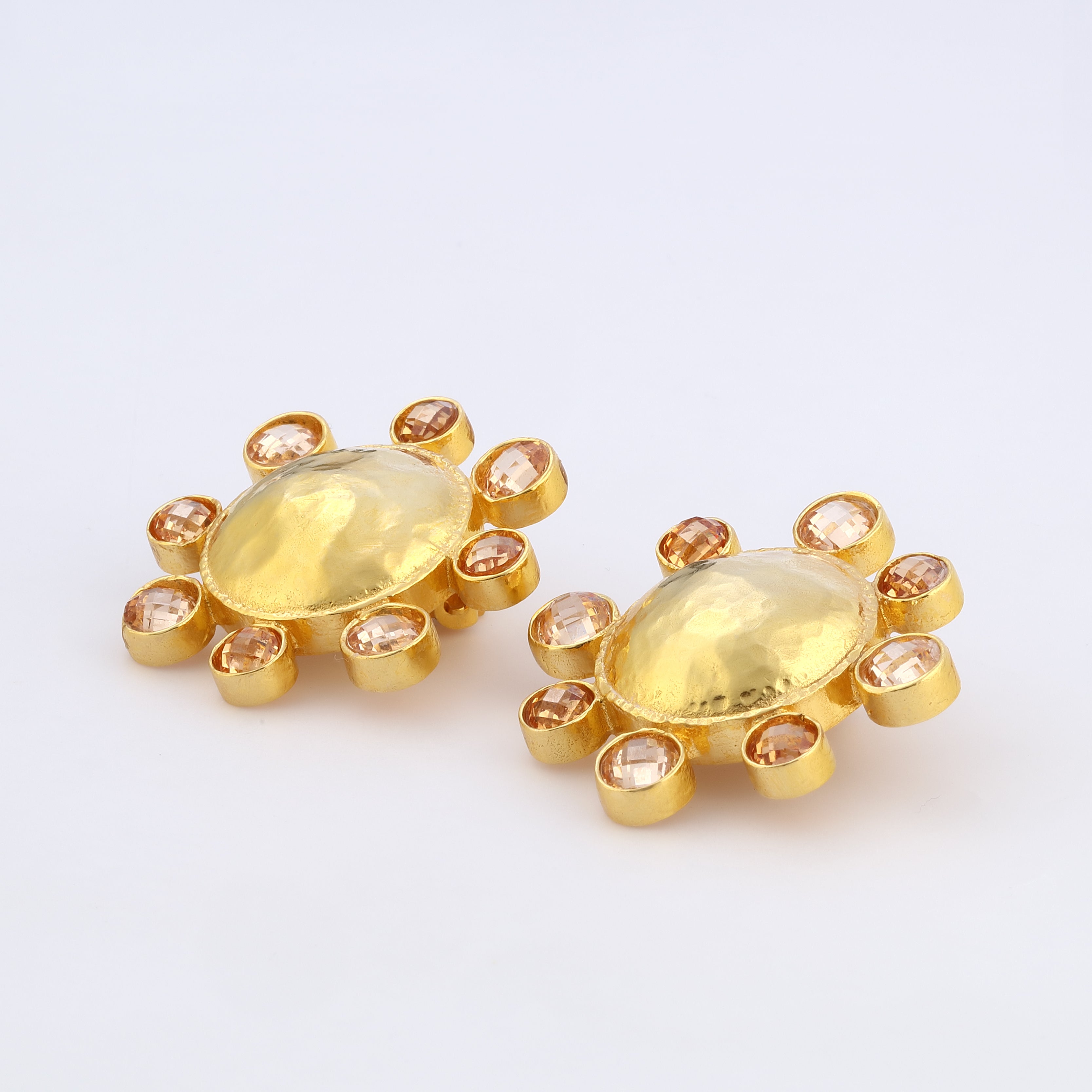 swarovksi stone gold plated statement earrings