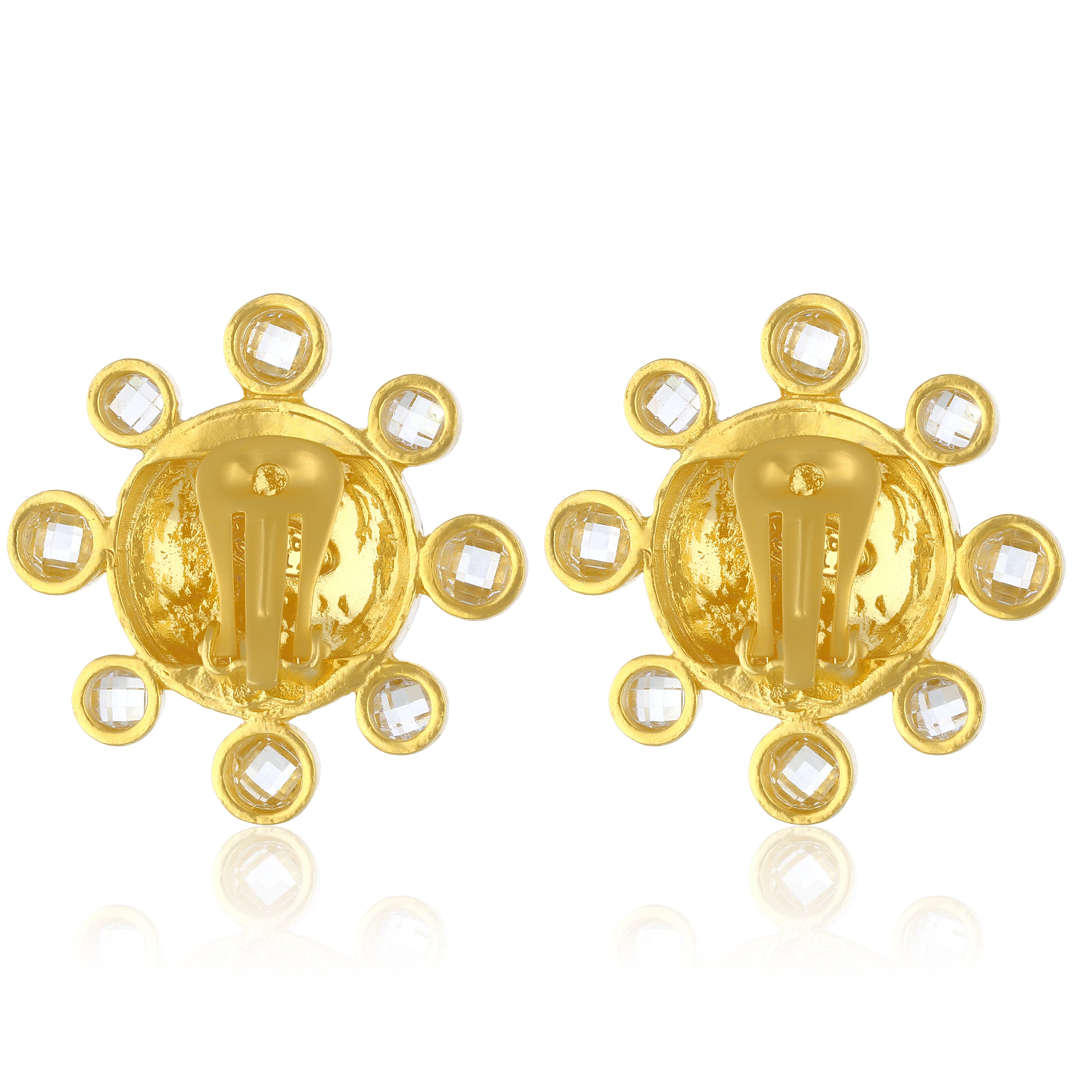 swarovksi stone gold plated statement earrings