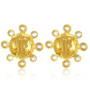 swarovksi stone gold plated statement earrings