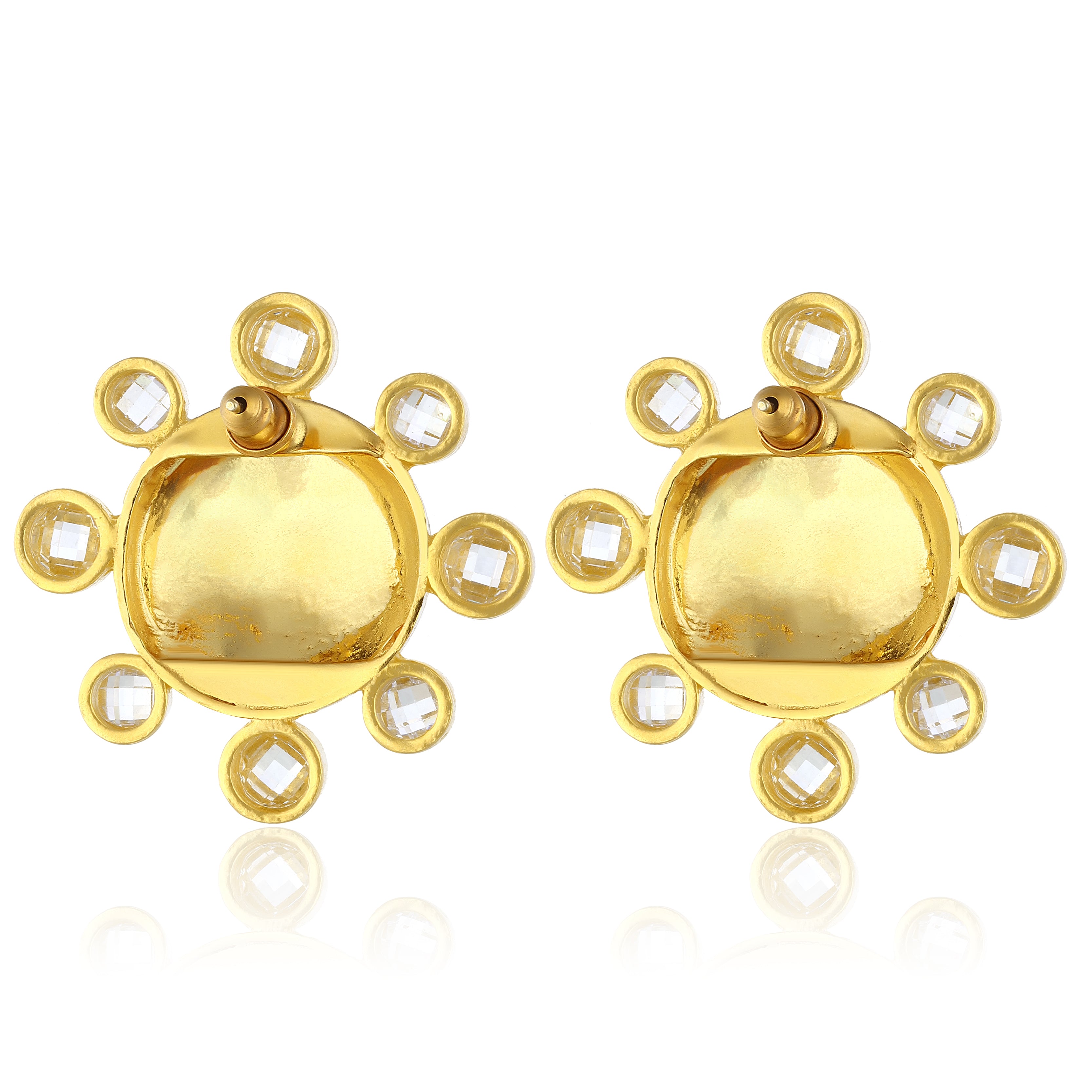 swarovksi stone gold plated statement earrings