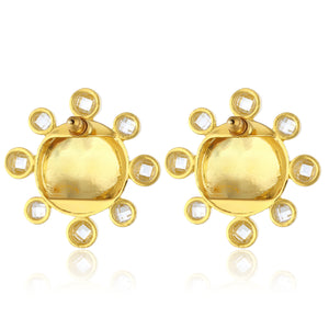 swarovksi stone gold plated statement earrings