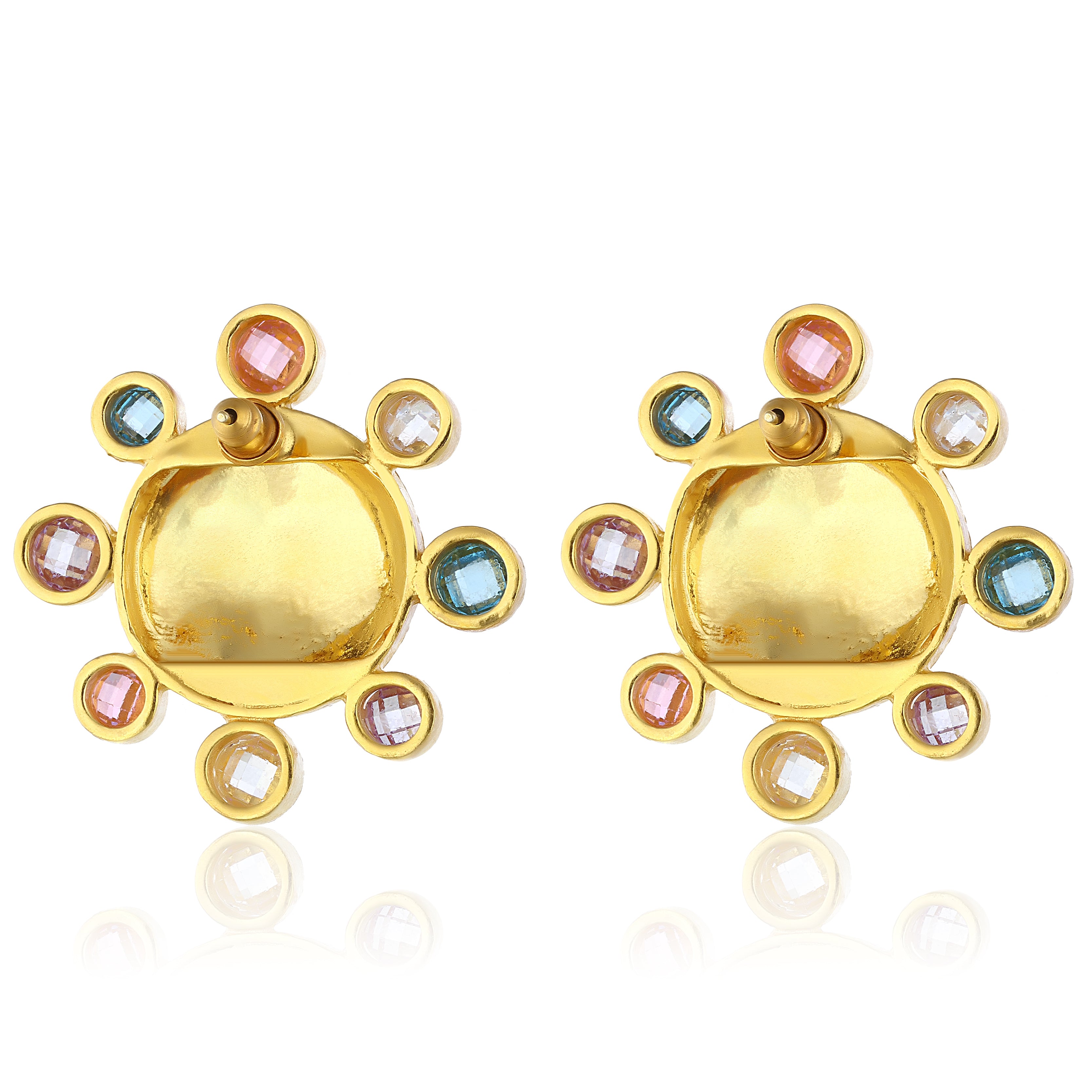 swarovksi stone gold plated statement earrings