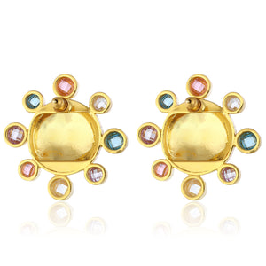 swarovksi stone gold plated statement earrings