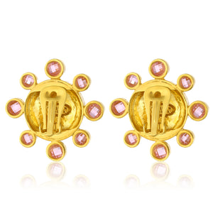 swarovksi stone gold plated statement earrings