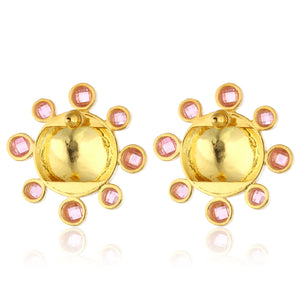 swarovksi stone gold plated statement earrings