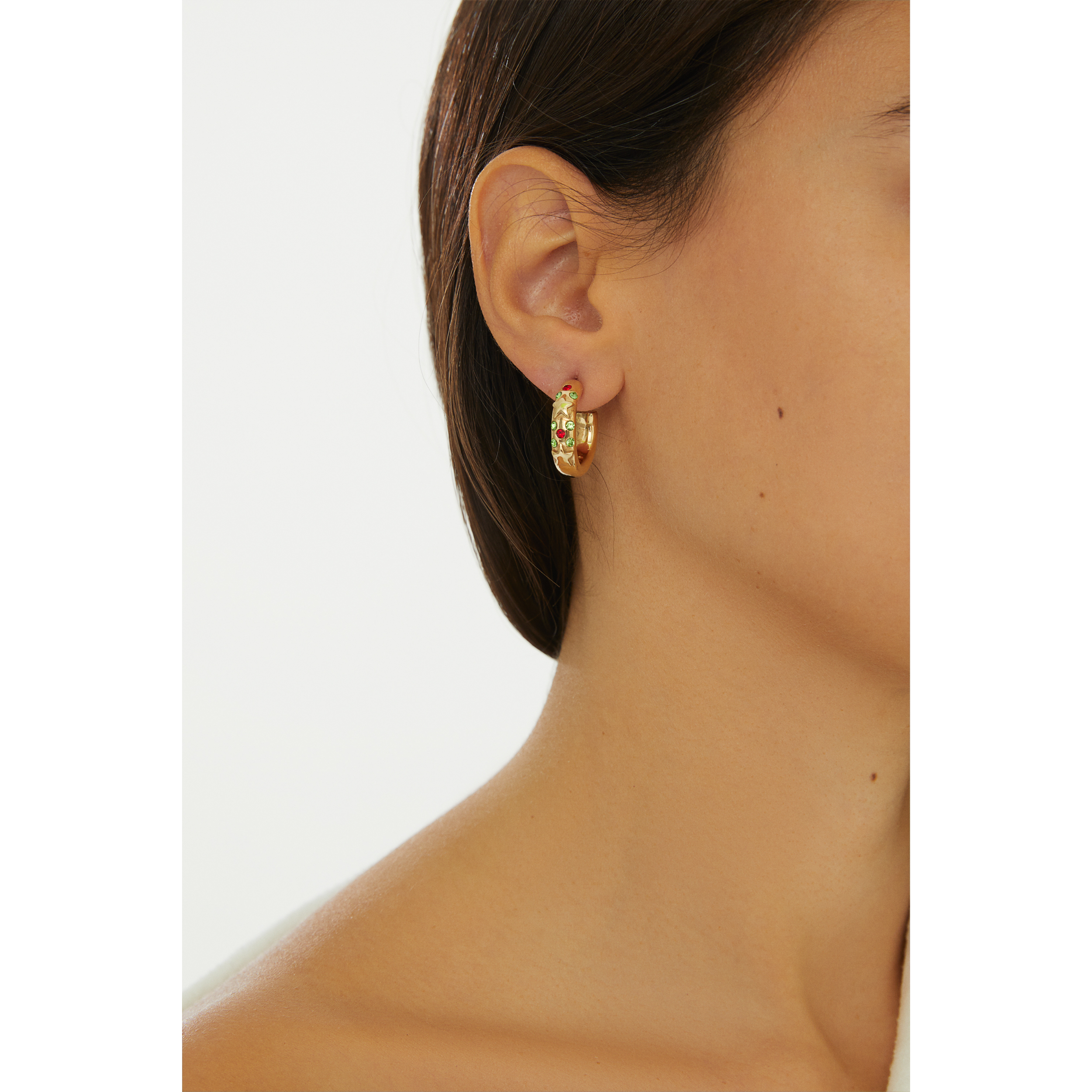 24K Gold plated hoop earrings costume jewelry