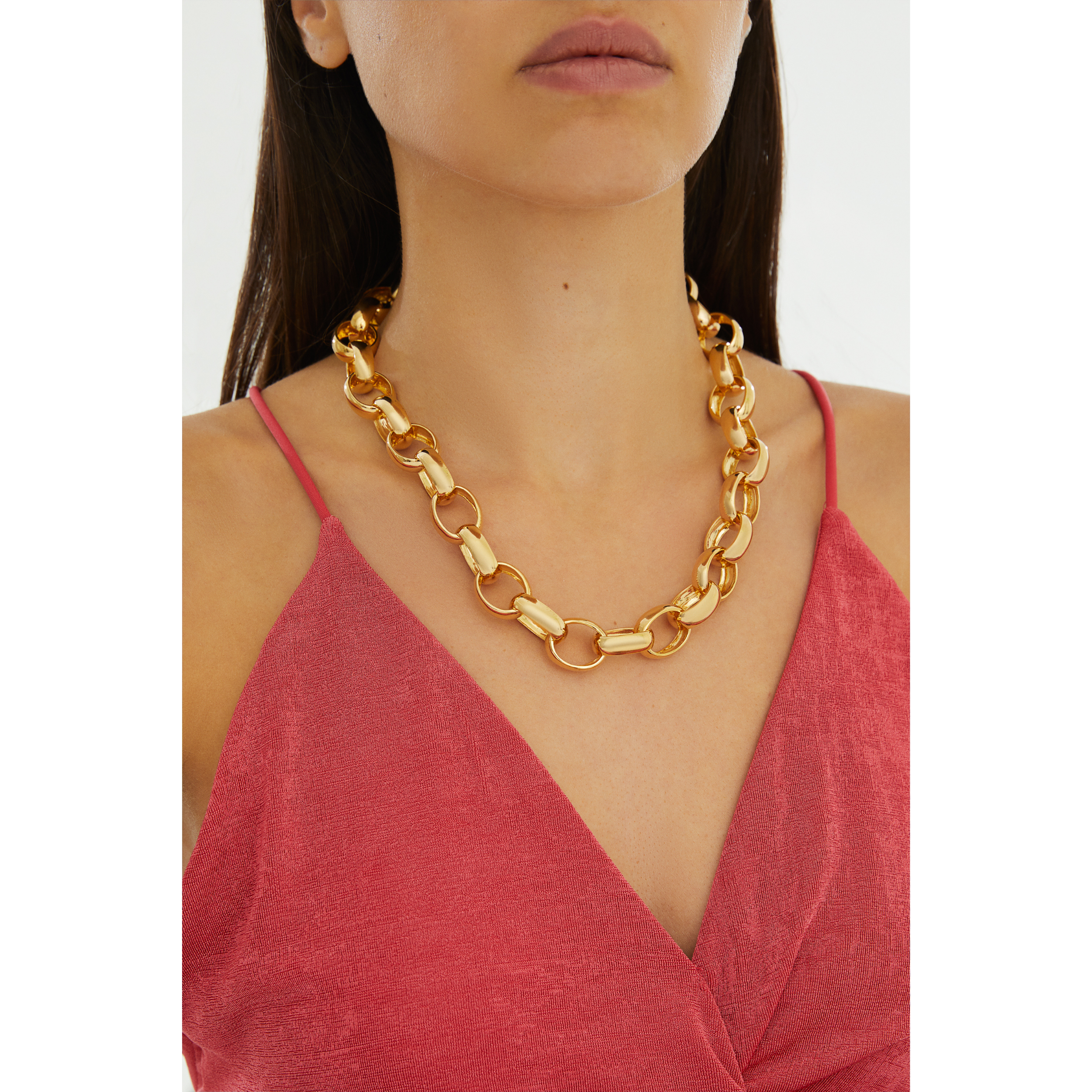 24K gold plated chain necklace costume jewelry