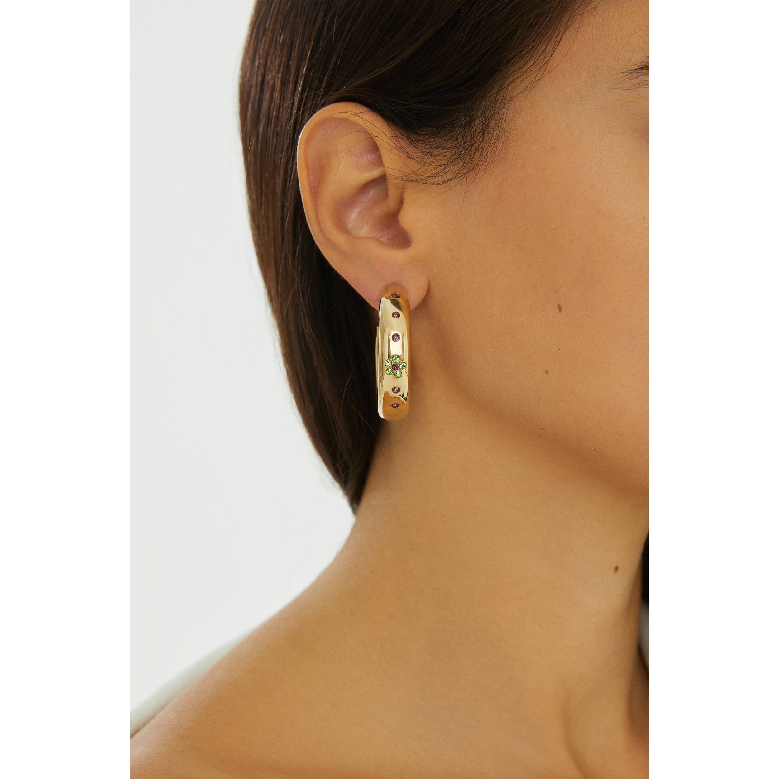 24K Gold plated hoop earrings costume jewelry