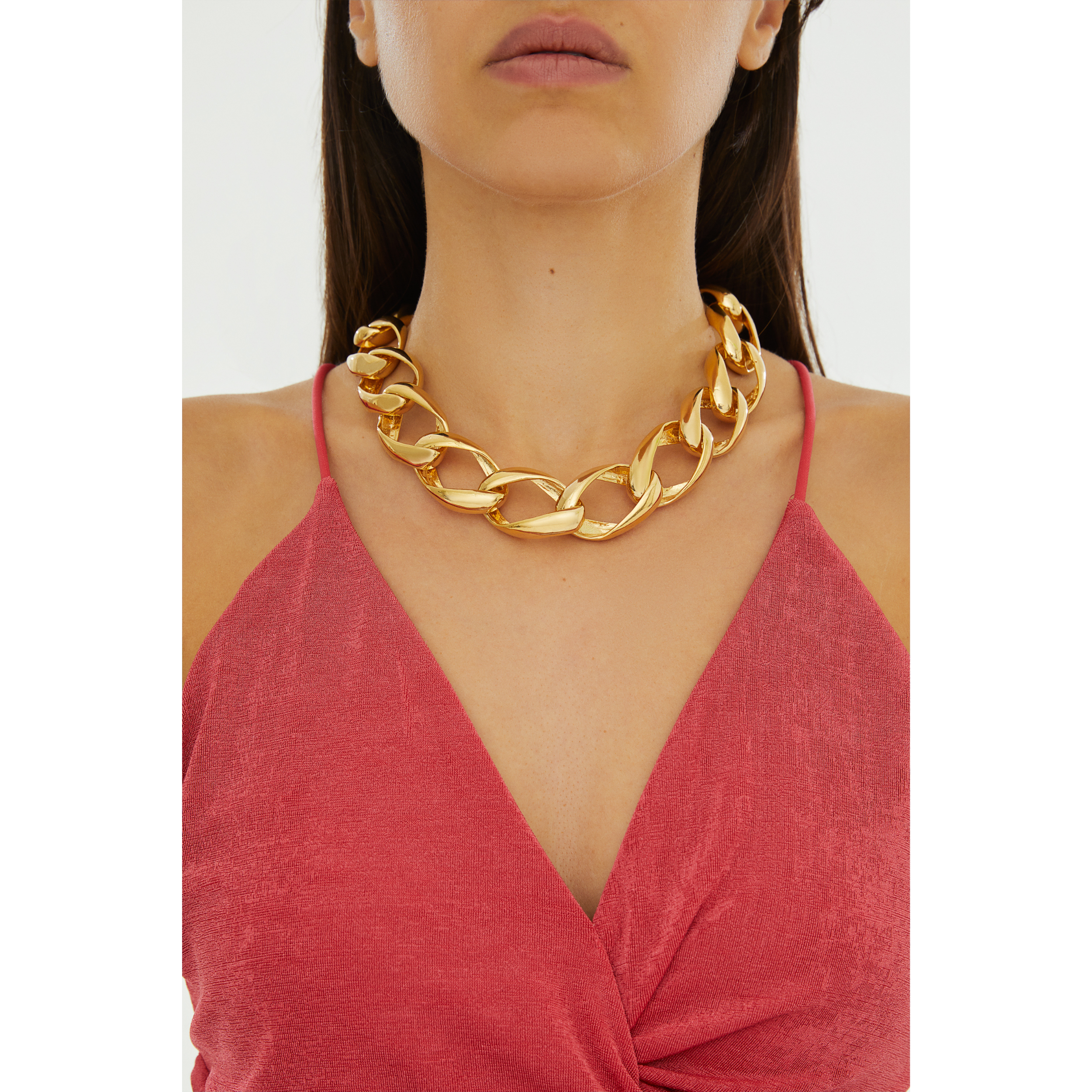 24K gold plated chain necklace costume jewelry