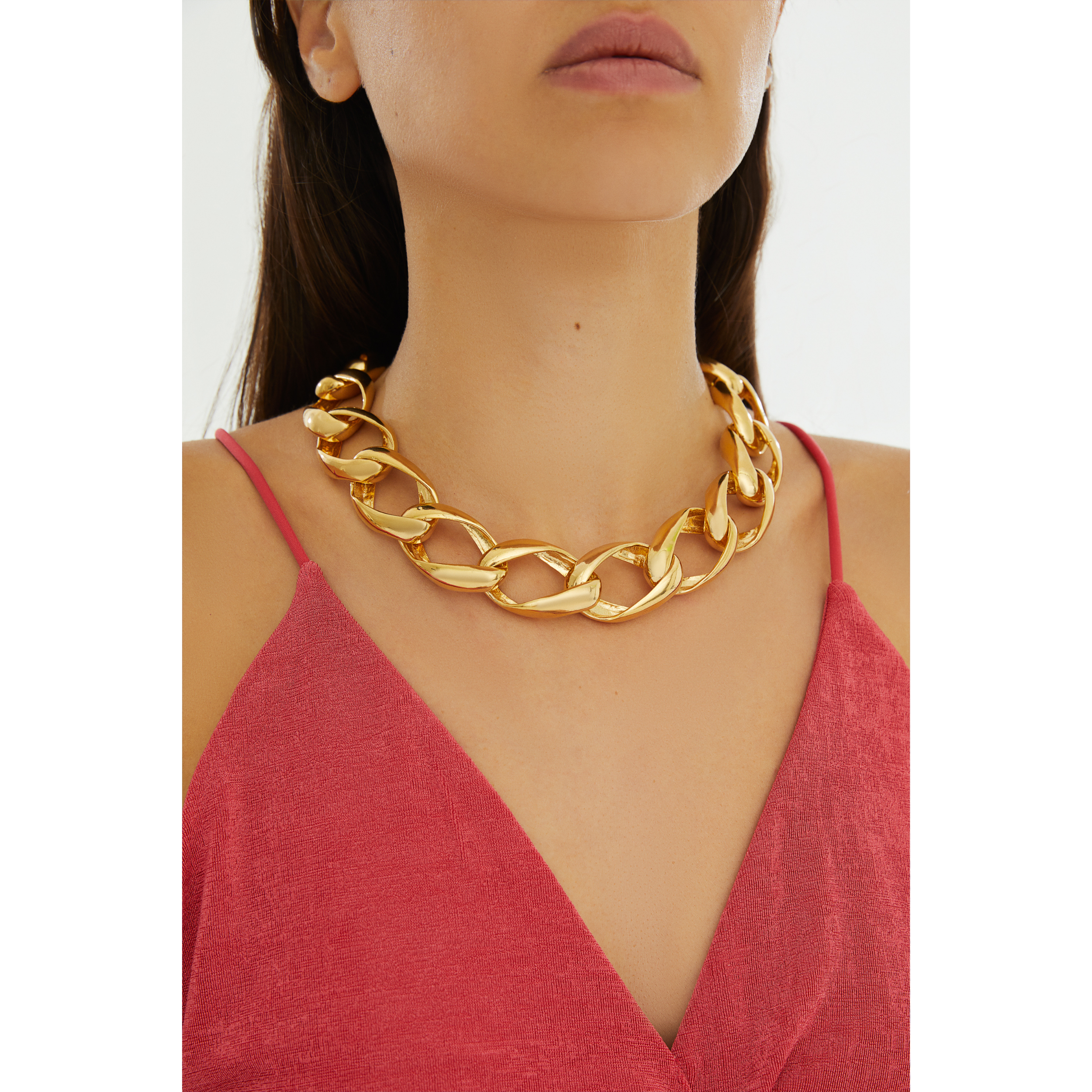 24K gold plated chain necklace costume jewelry