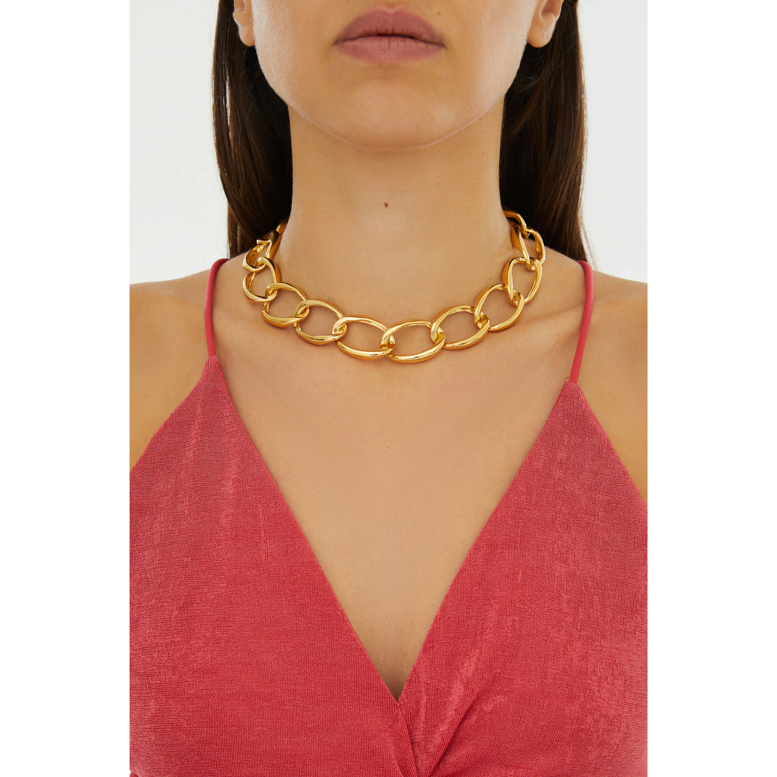 24K gold plated chain necklace costume jewelry