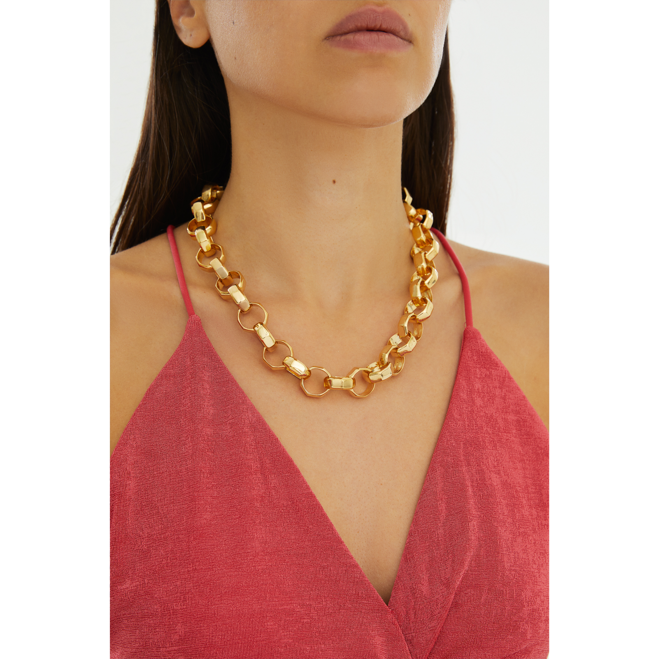 24K gold plated chain necklace costume jewelry