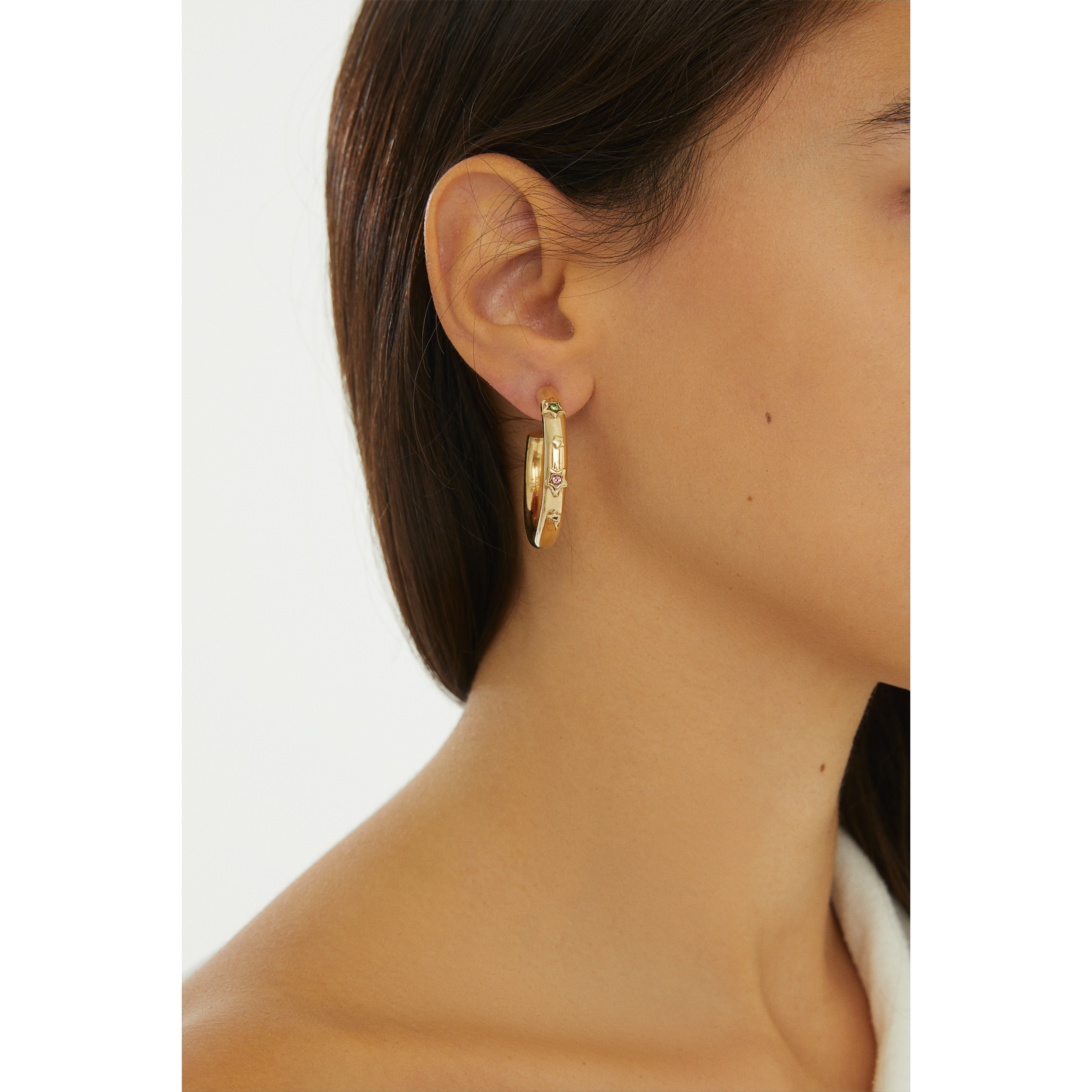 24K Gold plated hoop earrings costume jewelry