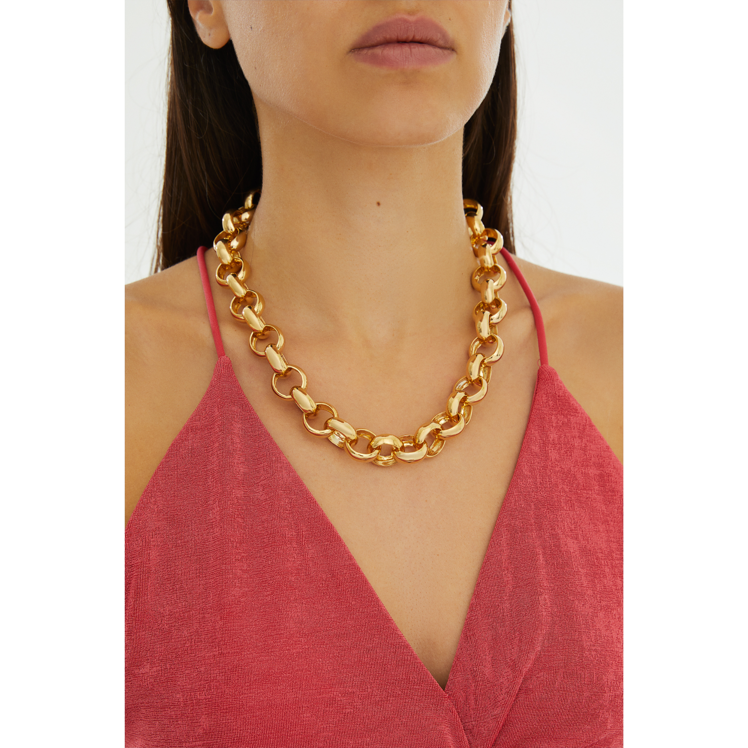 24K gold plated chain necklace costume jewelry