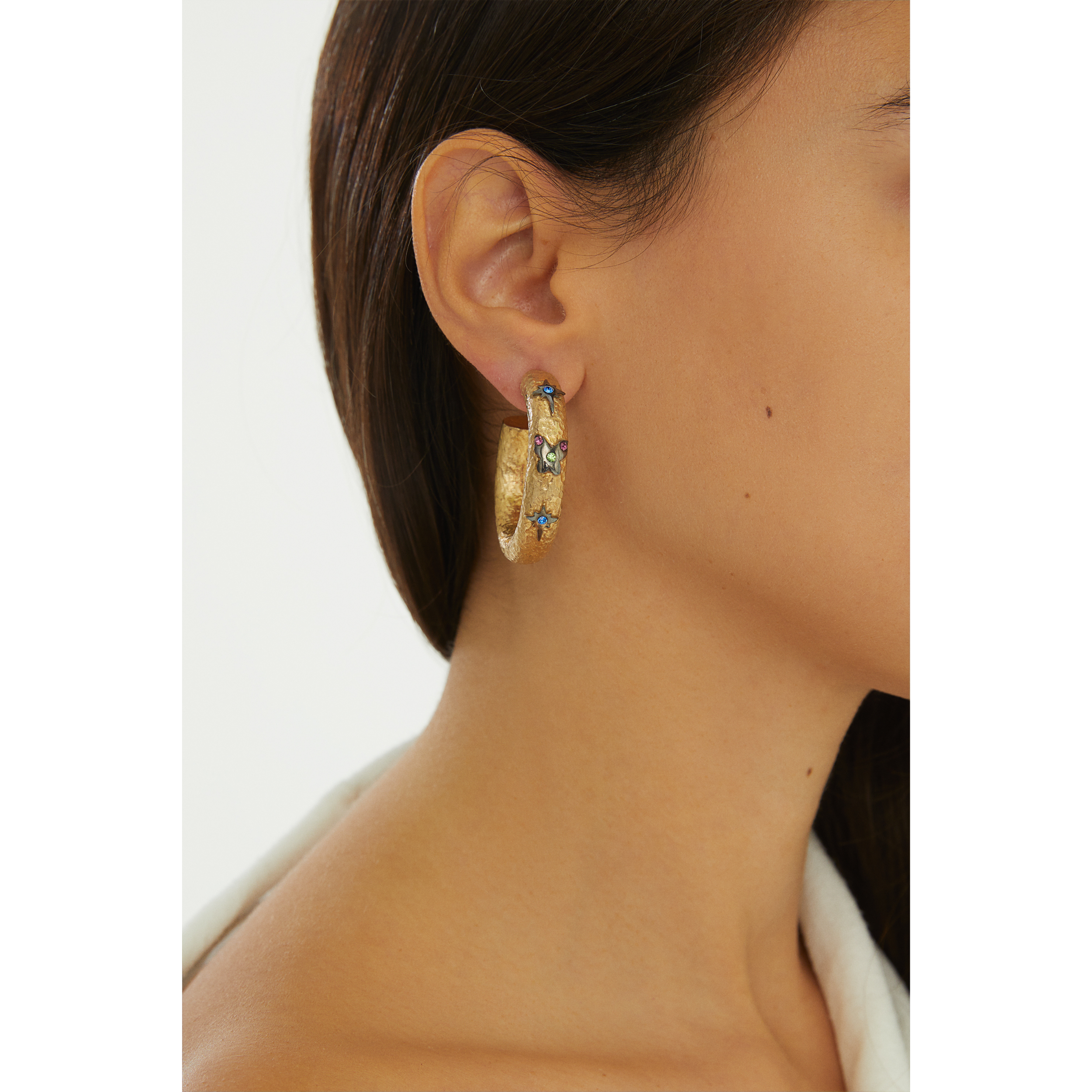 24K Gold plated hoop earrings costume jewelry