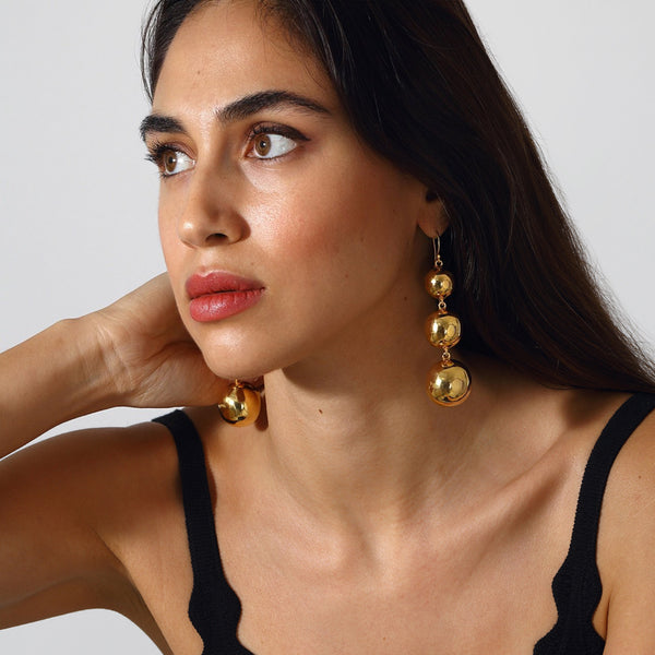 Luna Ball Drop Earrings - Small to Large Size Balls - Maison Soula