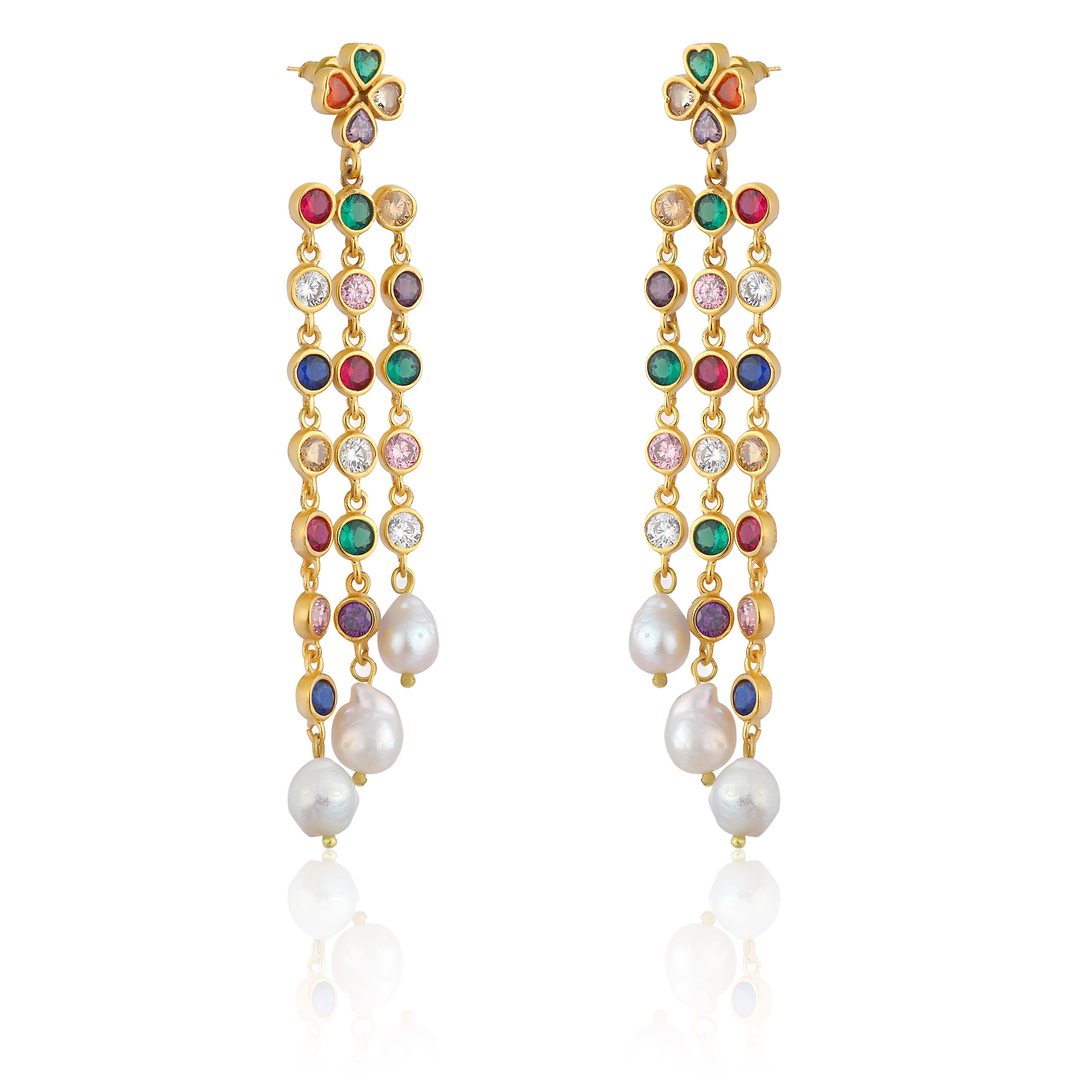 baroque pearl fashion jewelry swarovski pearl earrings