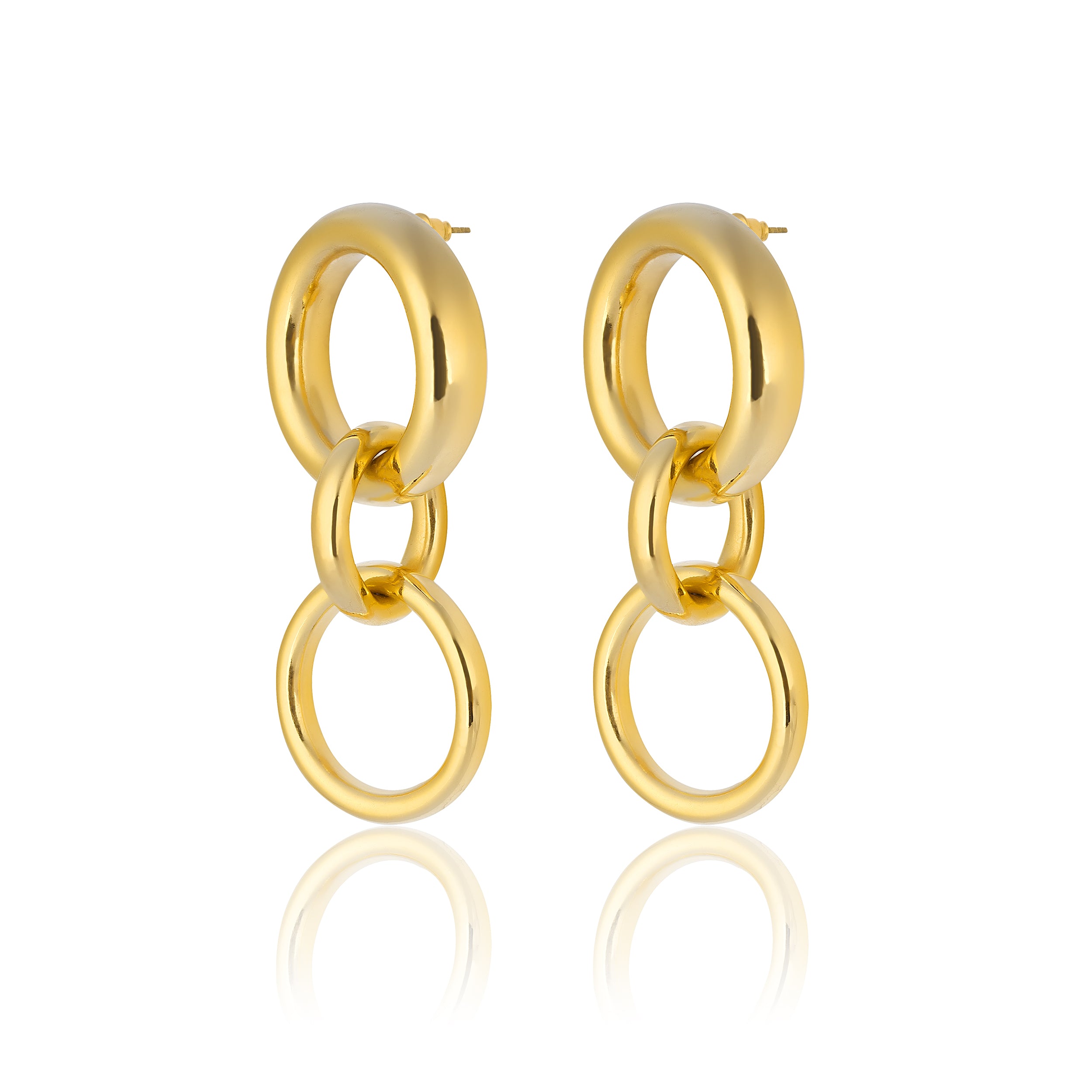 24K gold plated earrings statement jewelry