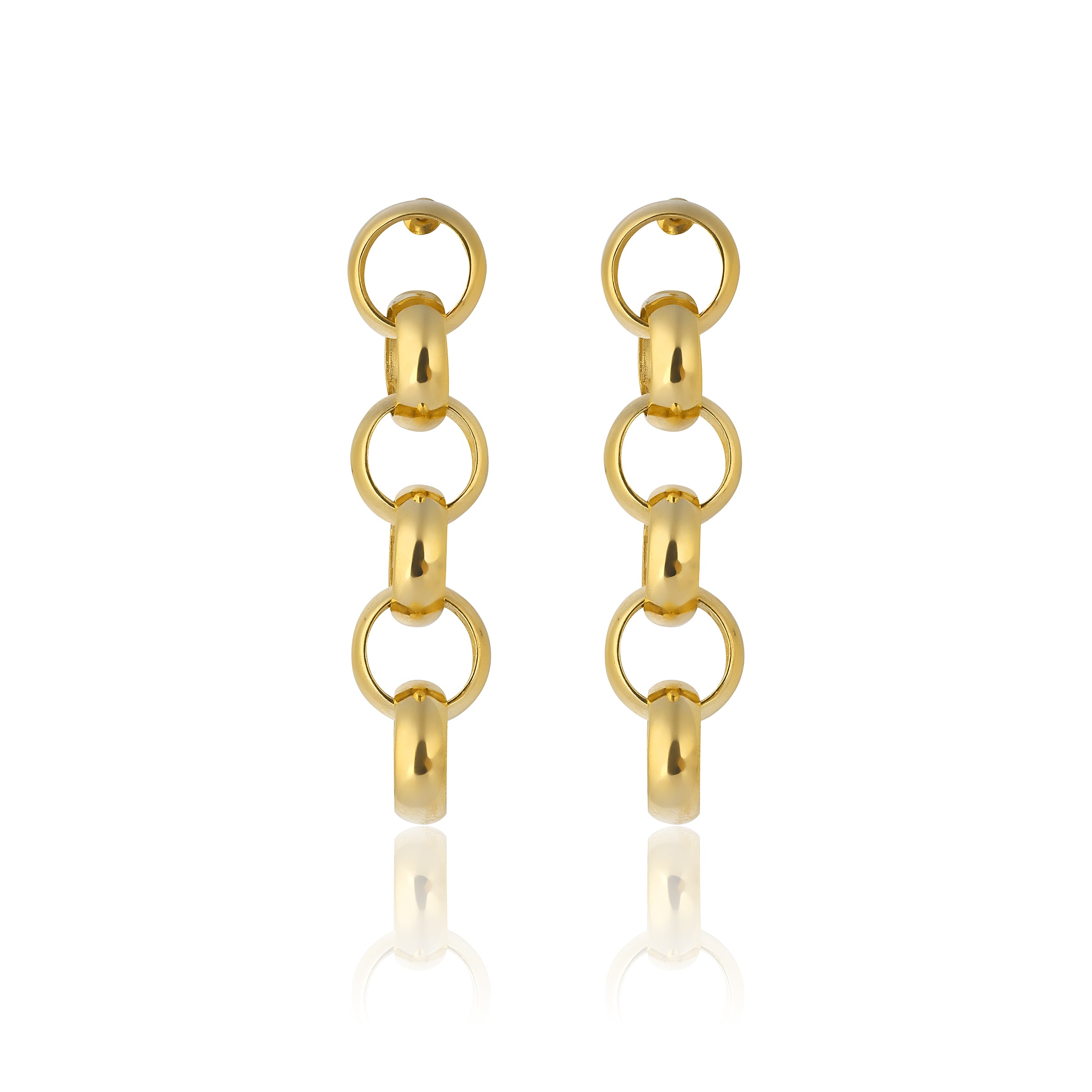 24K gold plated chain earrings statement jewelry