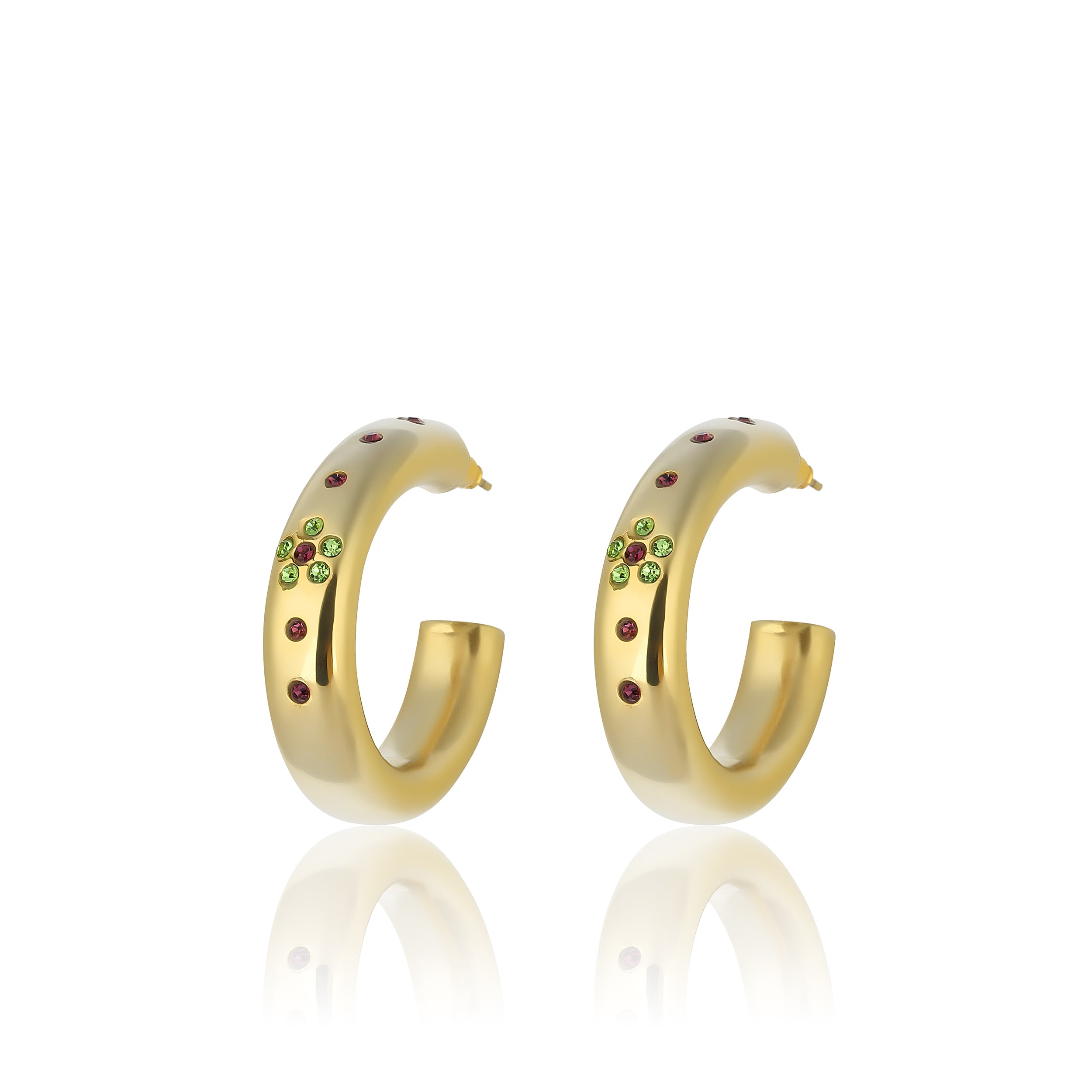 24K Gold plated hoop earrings costume jewelry