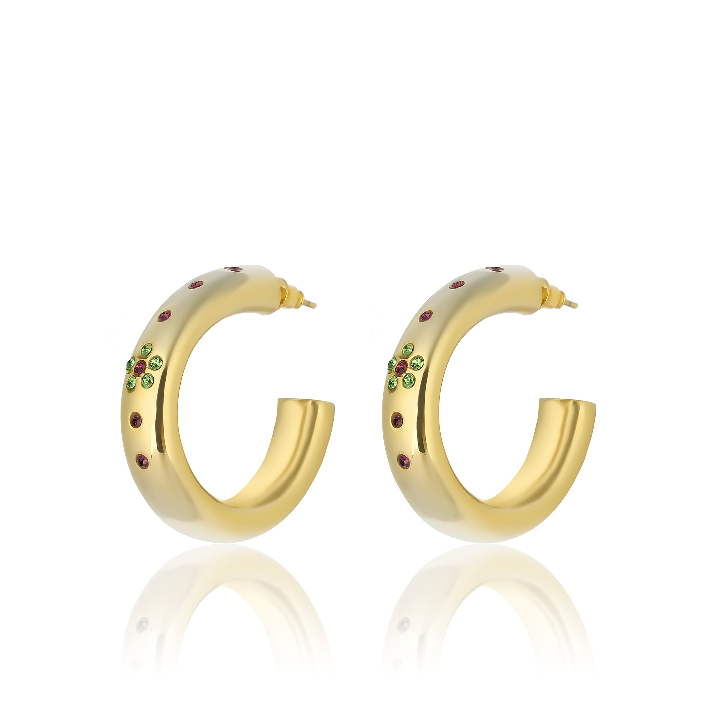 24K Gold plated hoop earrings costume jewelry