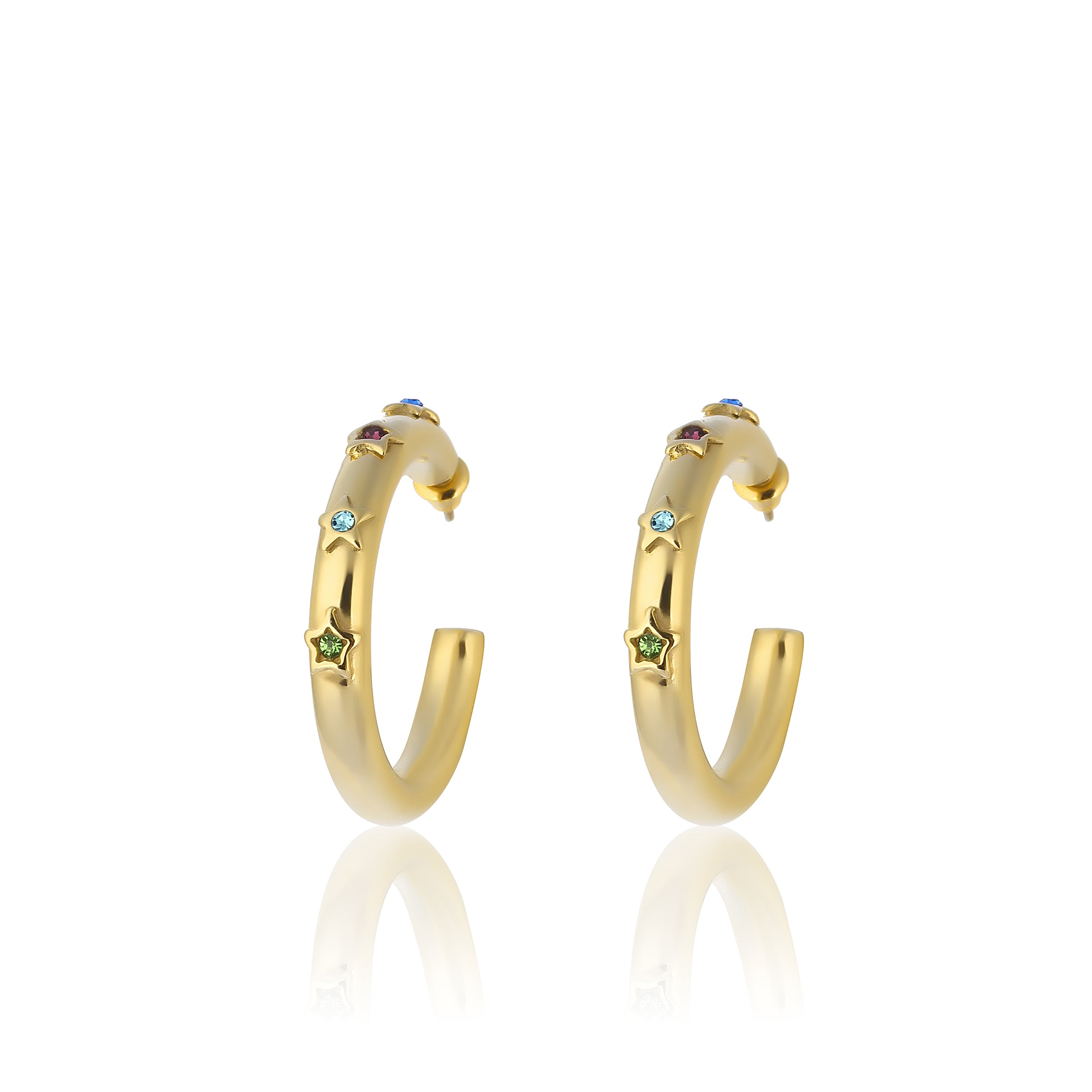 24K Gold plated hoop earrings costume jewelry