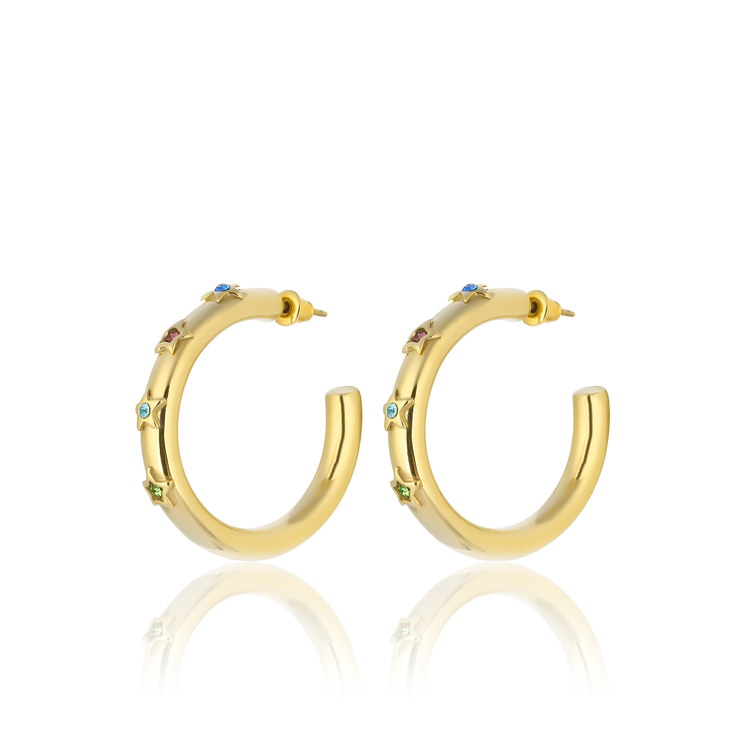 24K Gold plated hoop earrings costume jewelry