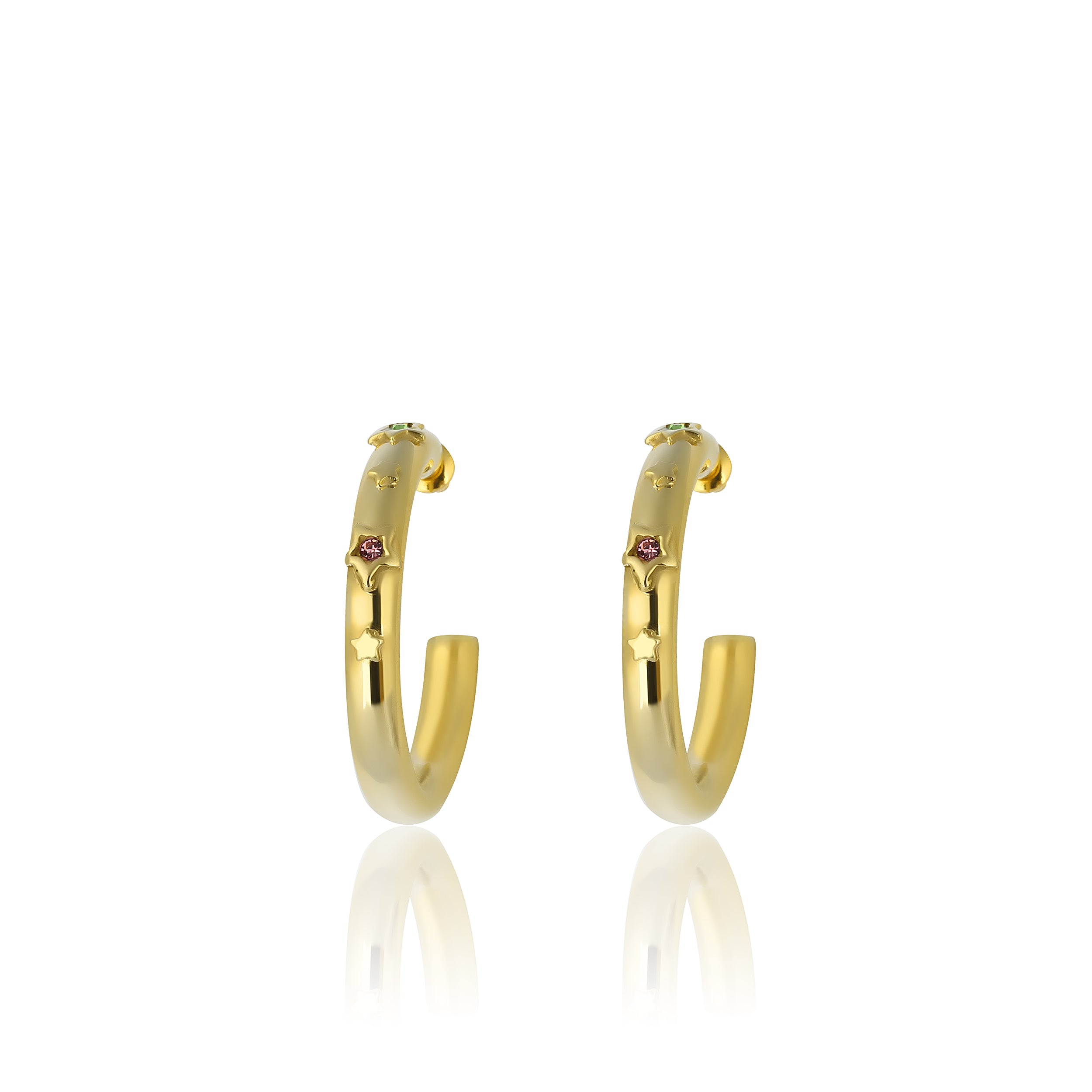 24K Gold plated hoop earrings costume jewelry