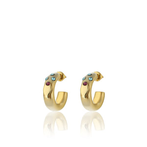 24K Gold plated hoop earrings costume jewelry mini hoops