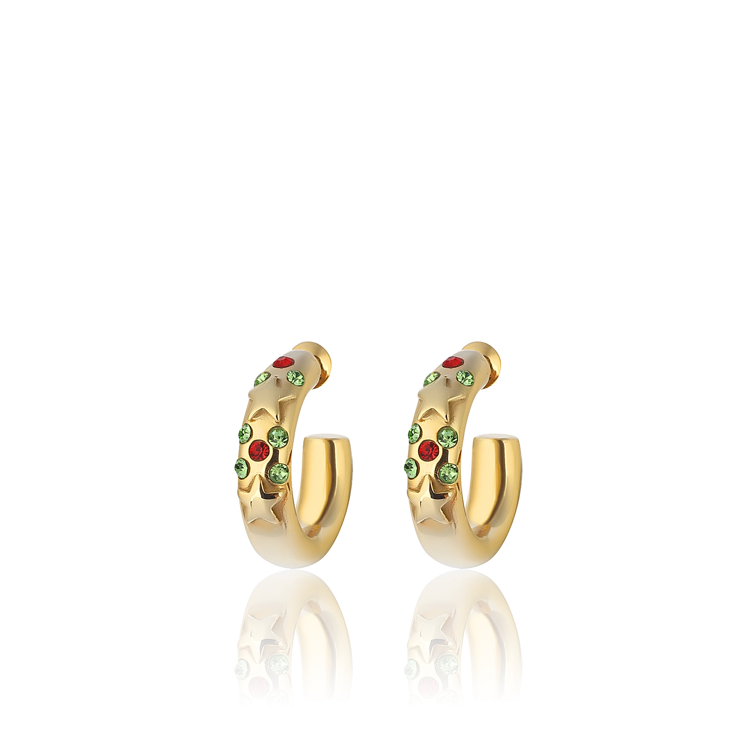 24K Gold plated hoop earrings costume jewelry