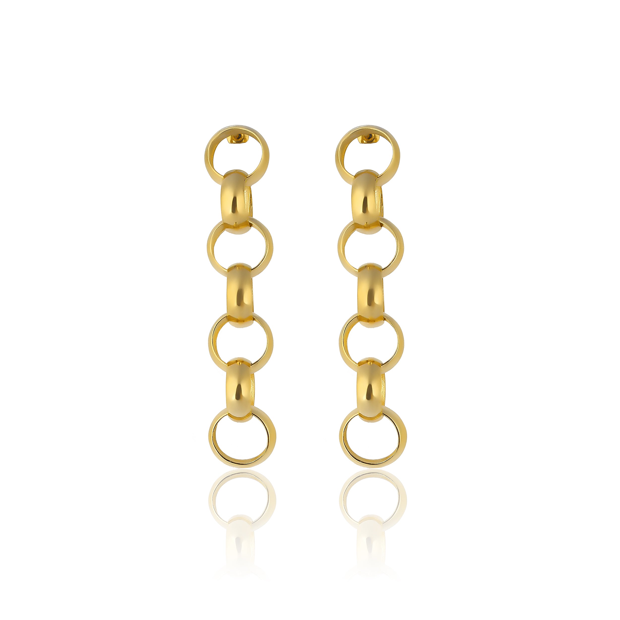 24K gold plated chain earrings statement jewelry