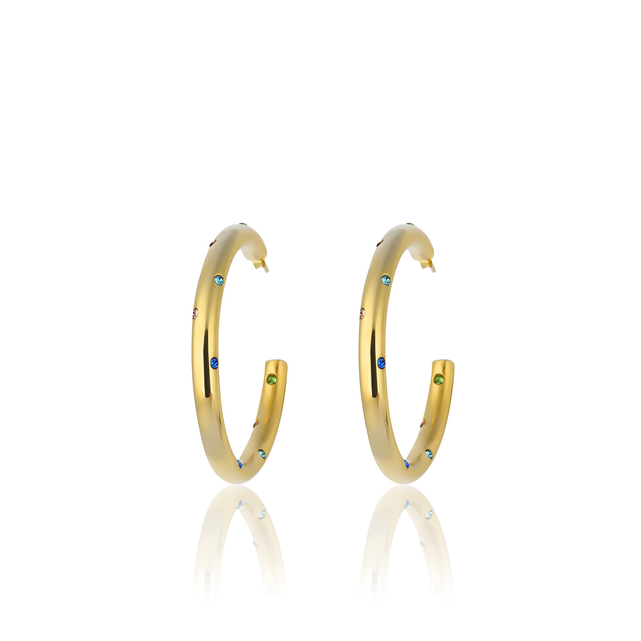 24K Gold plated hoop earrings costume jewelry