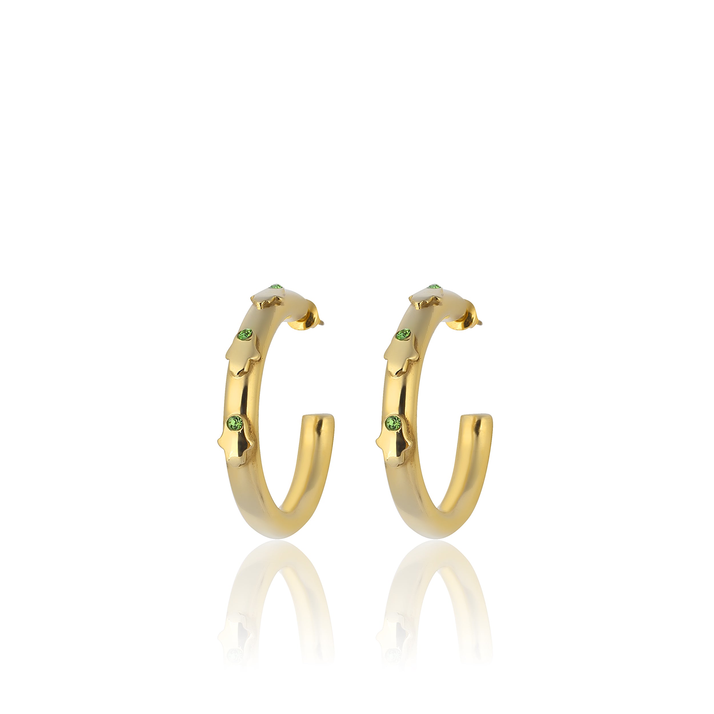 24K Gold plated hoop earrings costume jewelry