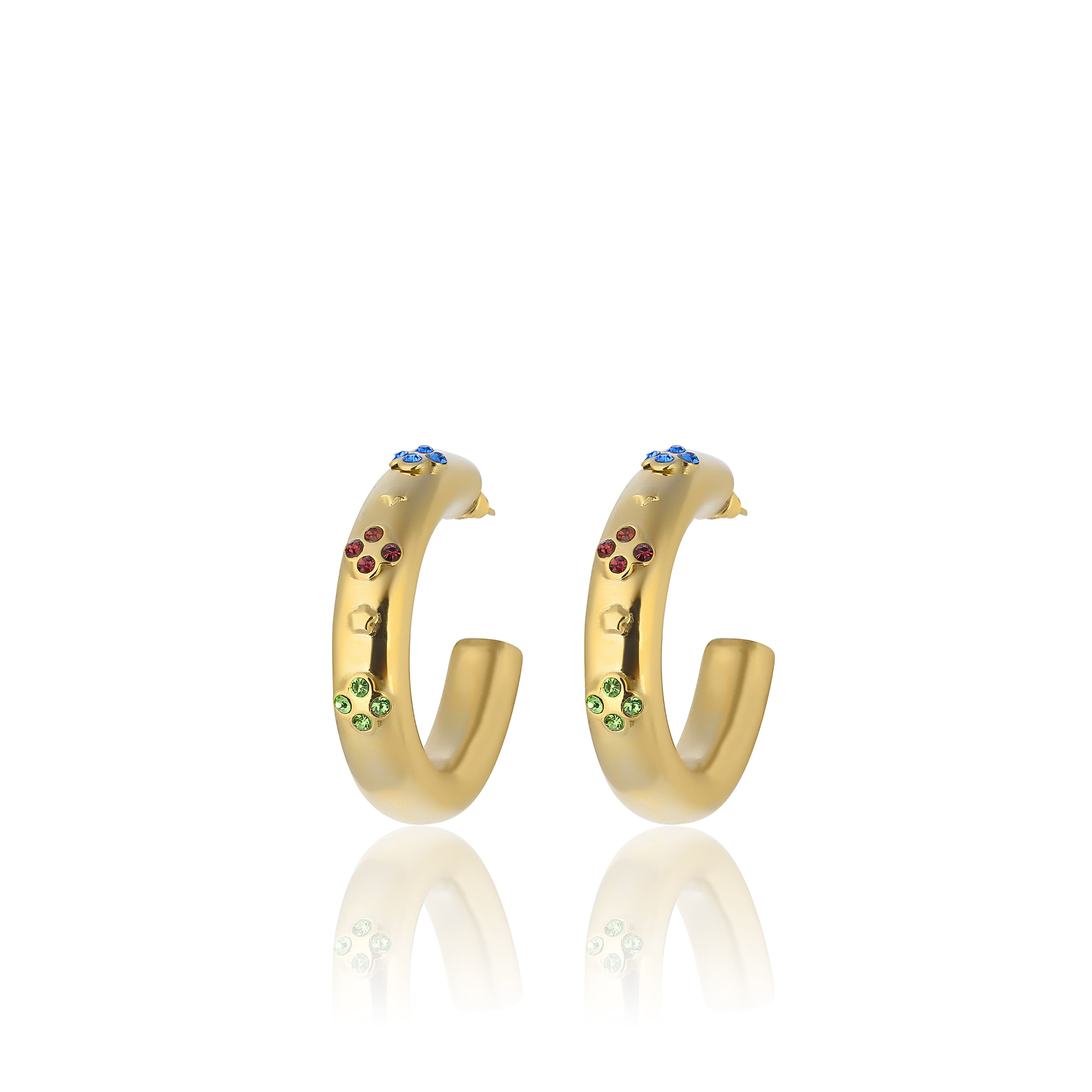 24K Gold plated hoop earrings costume jewelry