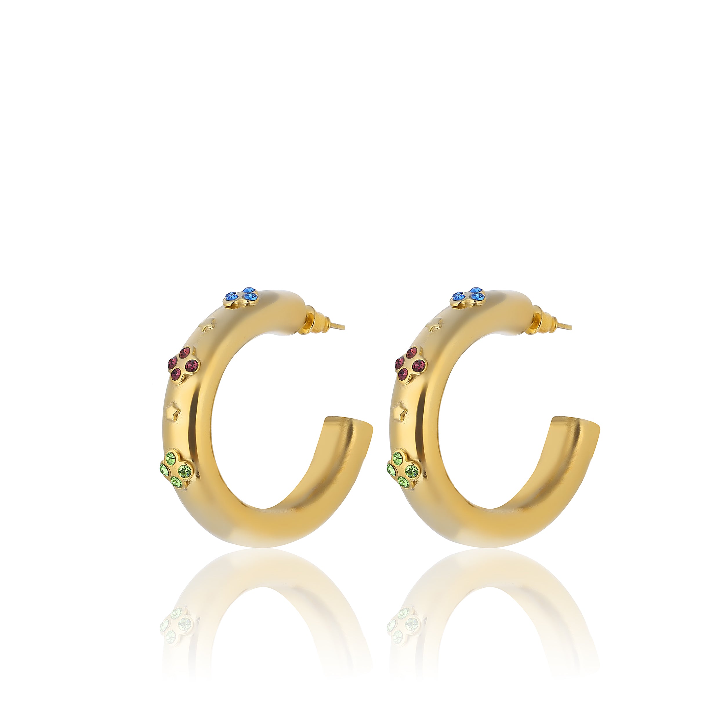 24K Gold plated hoop earrings costume jewelry