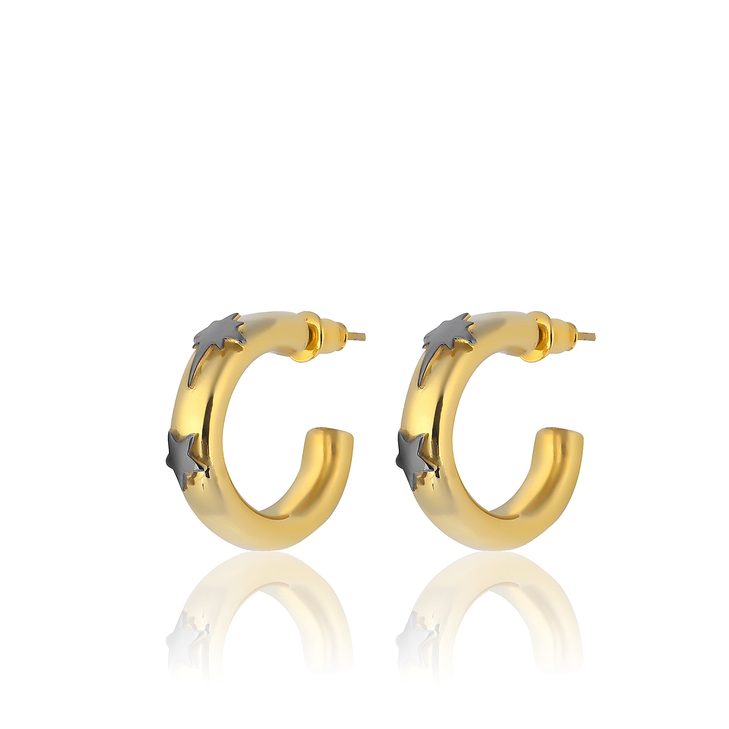 24K Gold plated hoop earrings costume jewelry