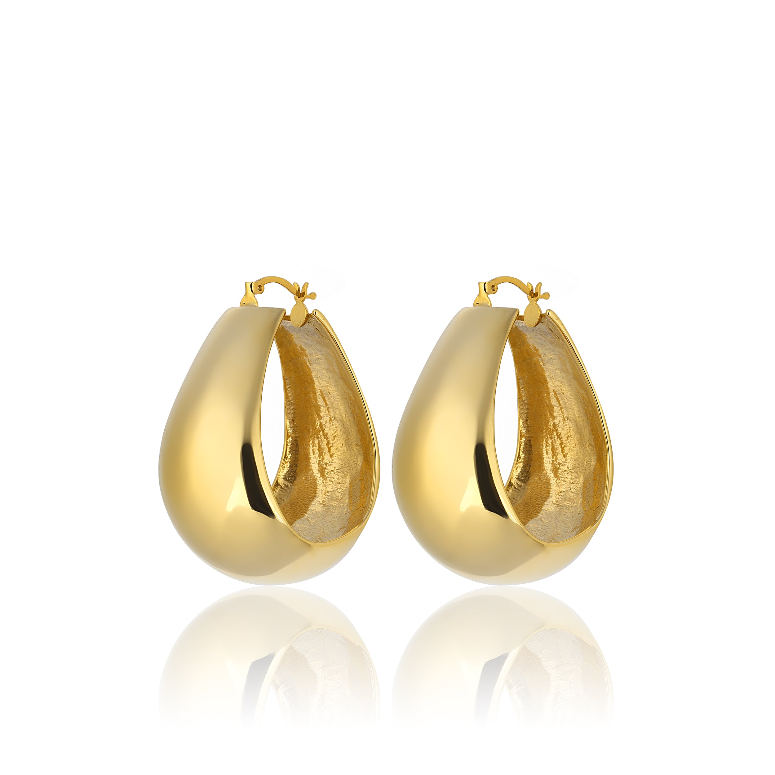 24K Gold plated hoop earrings costume jewelry