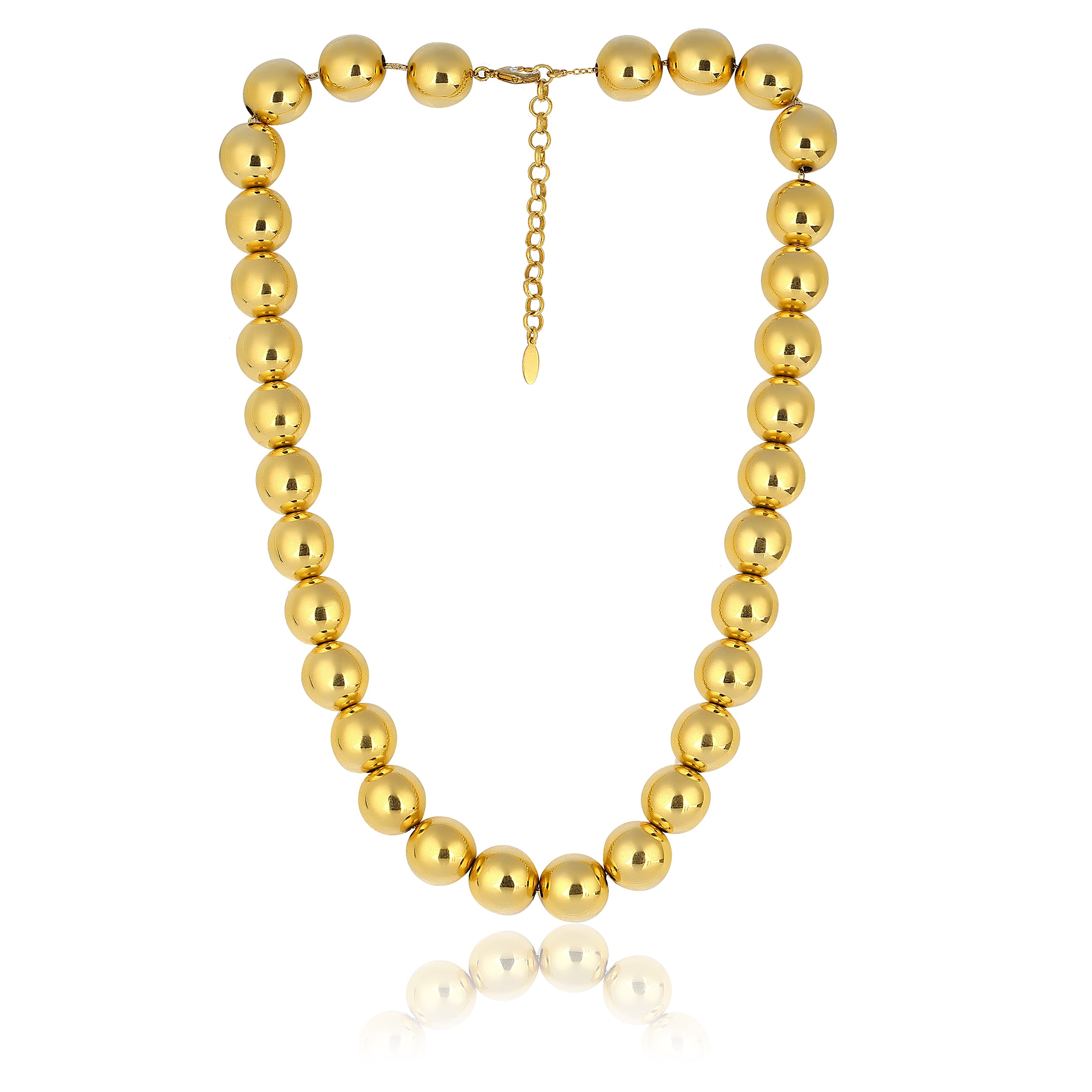 24K gold plated costume jewelry fashion jewelry ball necklace