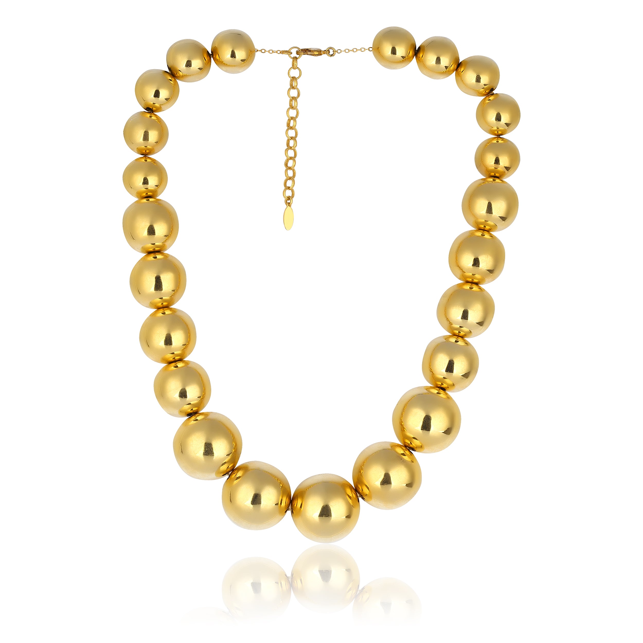 24K gold plated costume jewelry fashion jewelry ball necklace