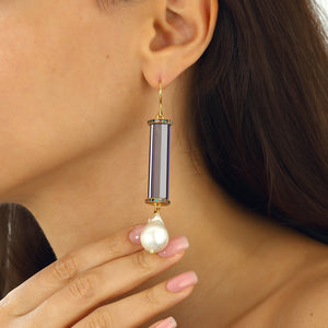 baroque pearl fashion jewelry swarovski pearl earrings