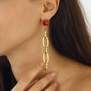 costume jewelry fashion jewelry swarovski chain earrings