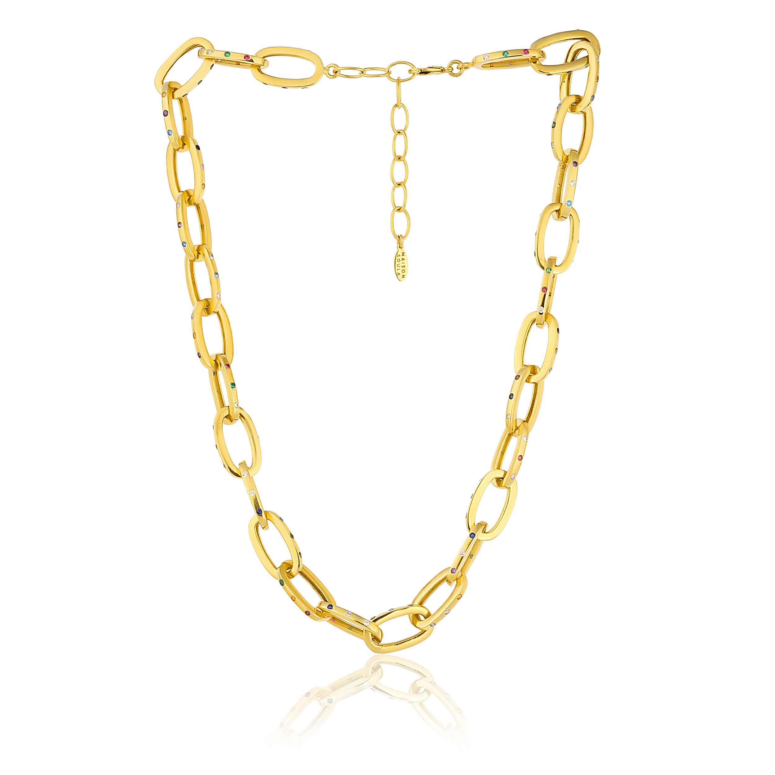 24K gold plated chain necklace costume jewelry swarovski