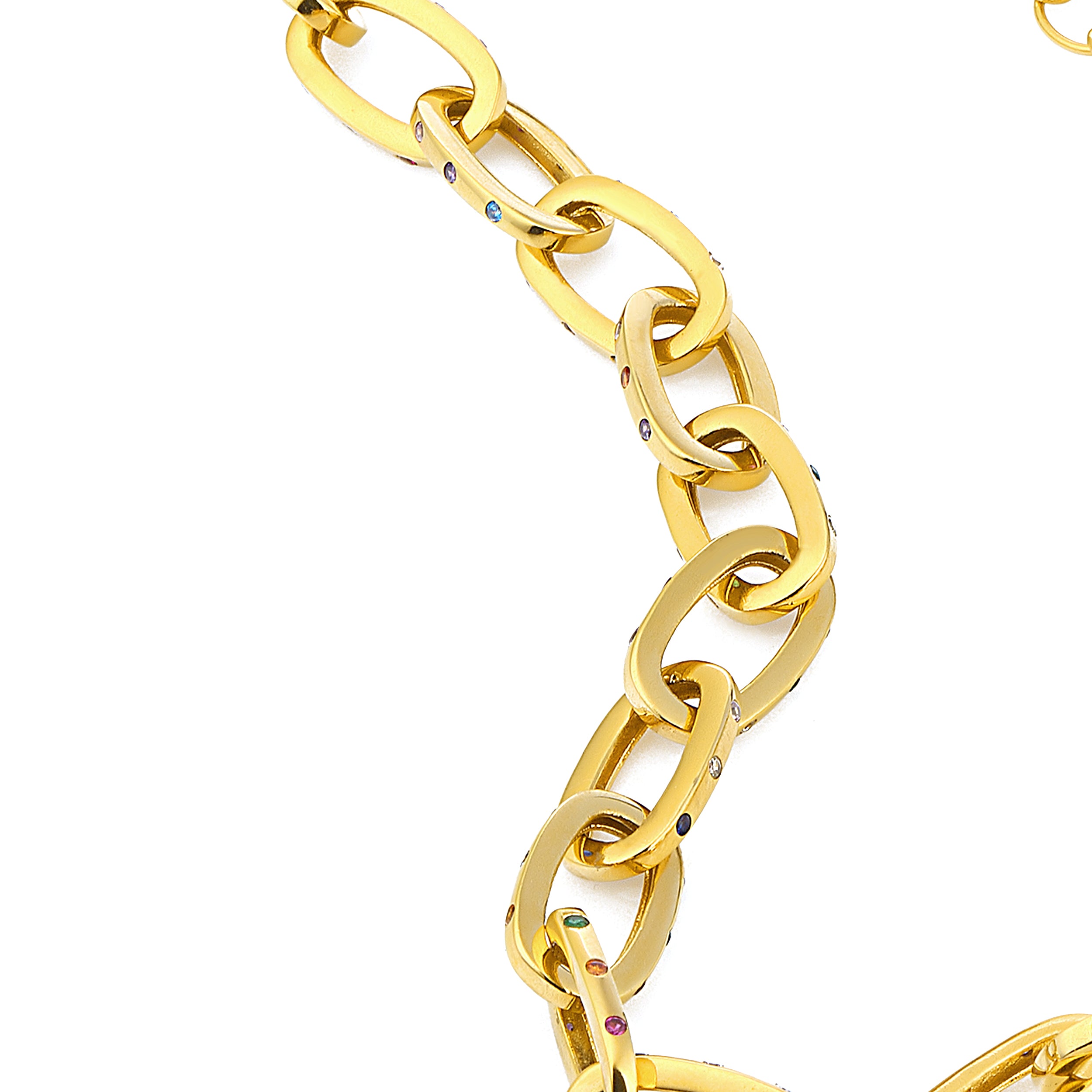 24K gold plated chain necklace costume jewelry swarovski