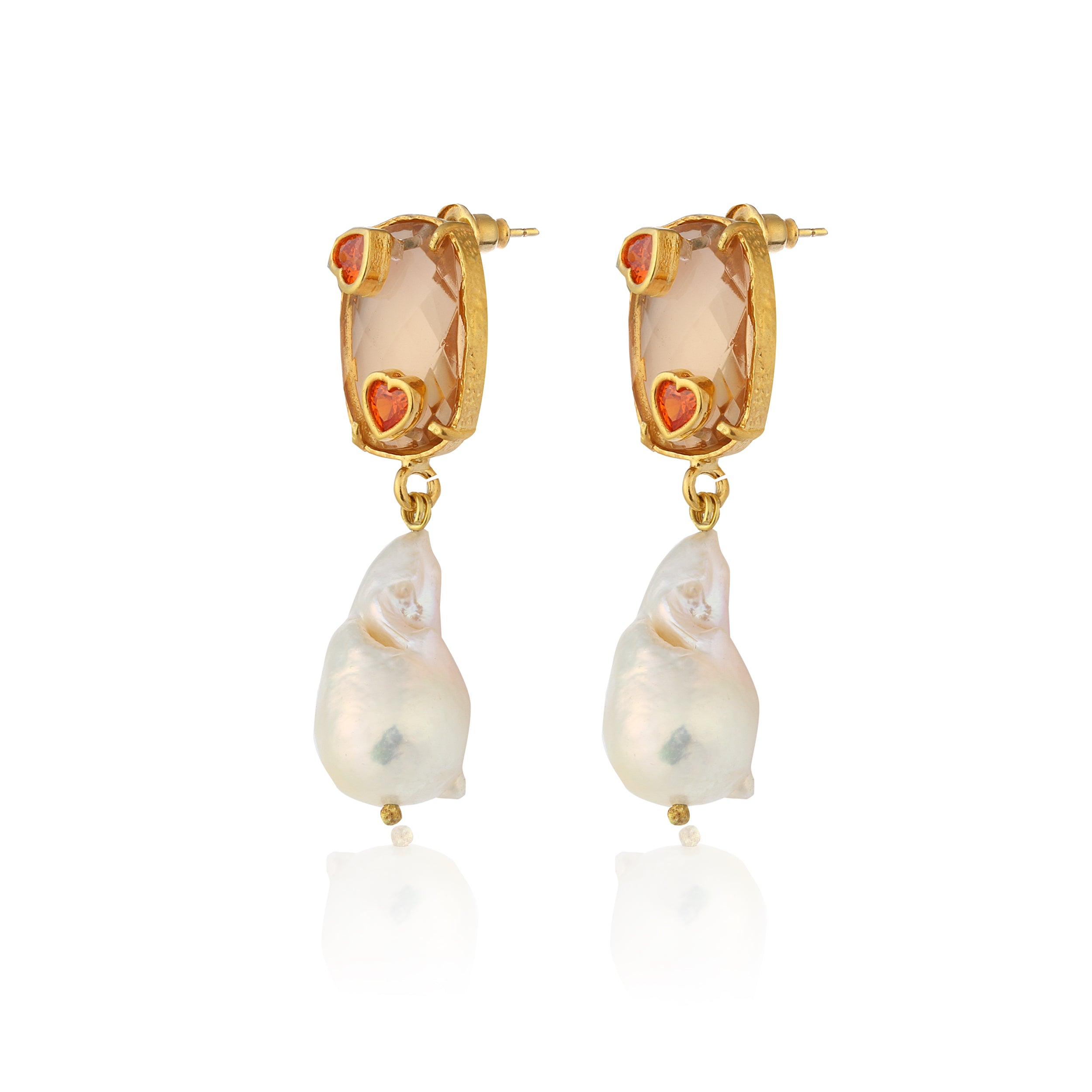 baroque pearl fashion jewelry swarovski pearl earrings