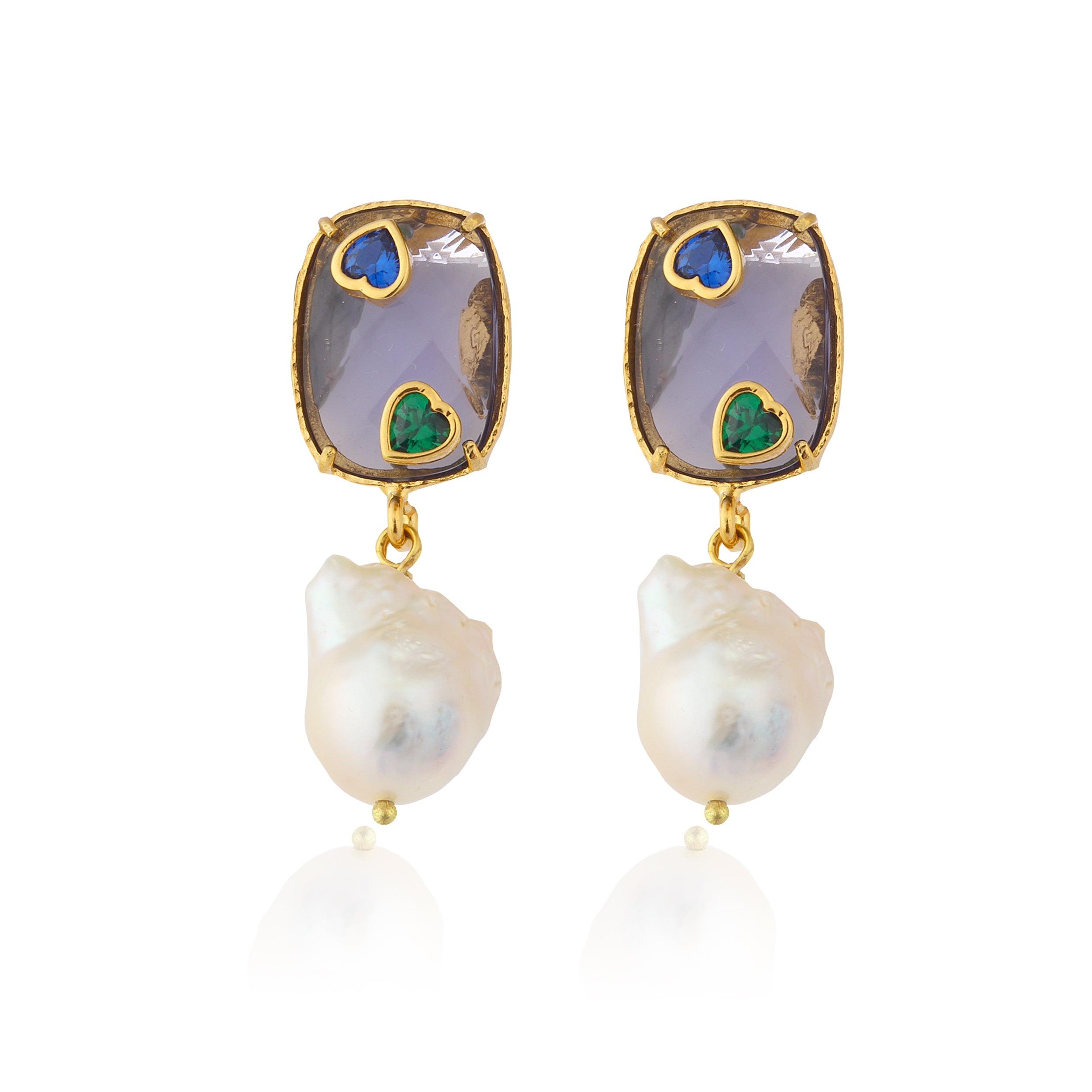 baroque pearl fashion jewelry swarovski pearl earrings