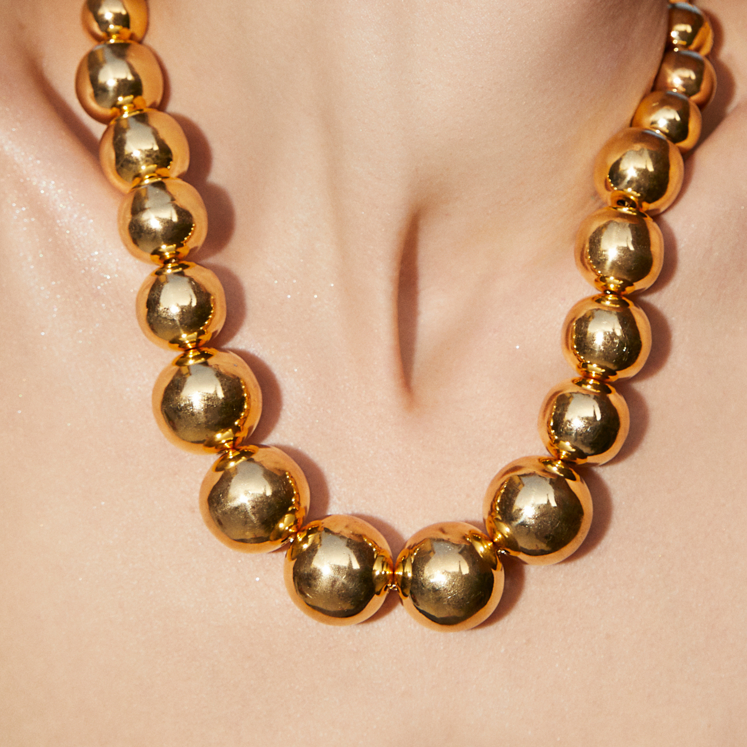 24K gold plated costume jewelry fashion jewelry ball necklace